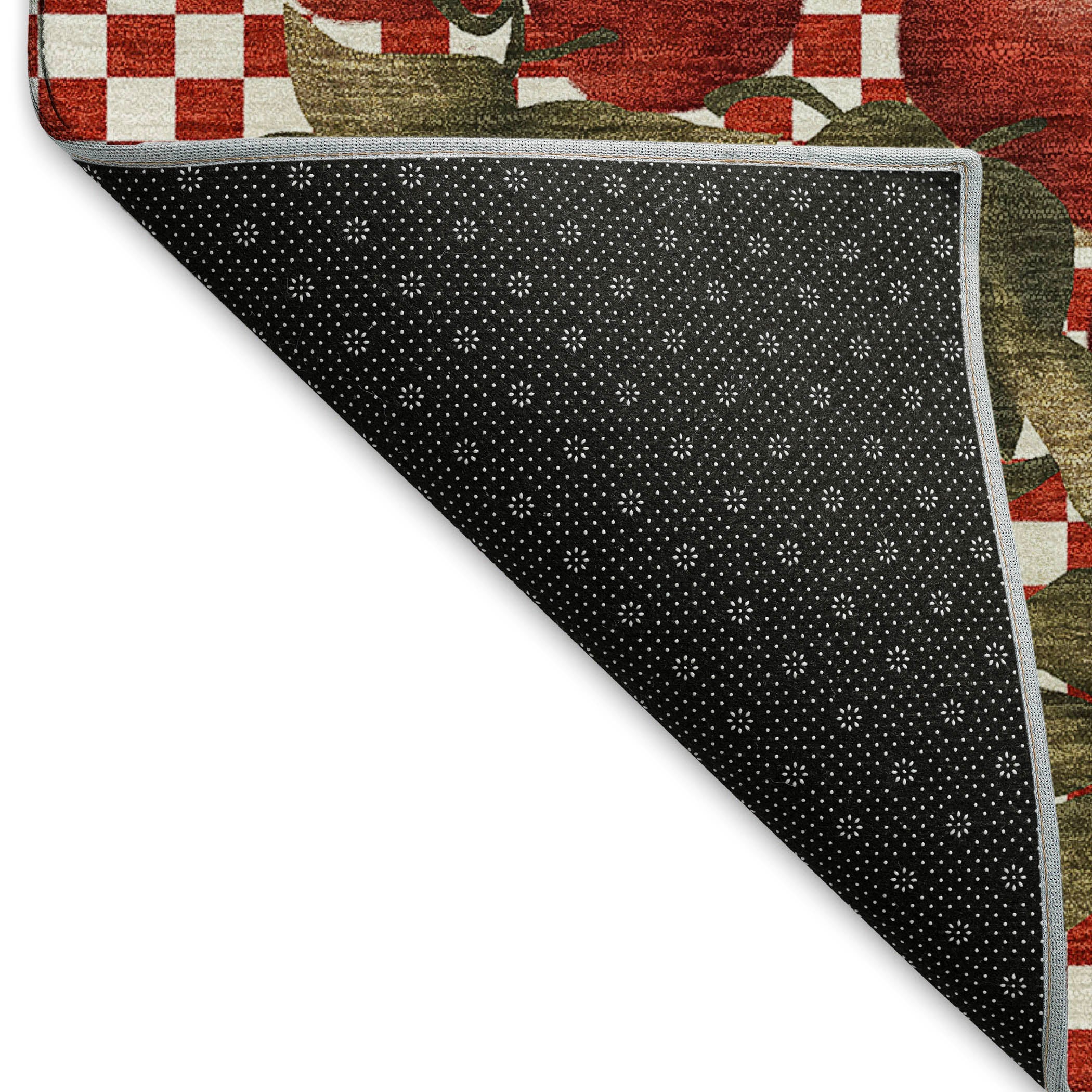 Rome Machine Washable Kitchen Apple Red Rug 1'8" x 2'6" #shape_Rectangle
