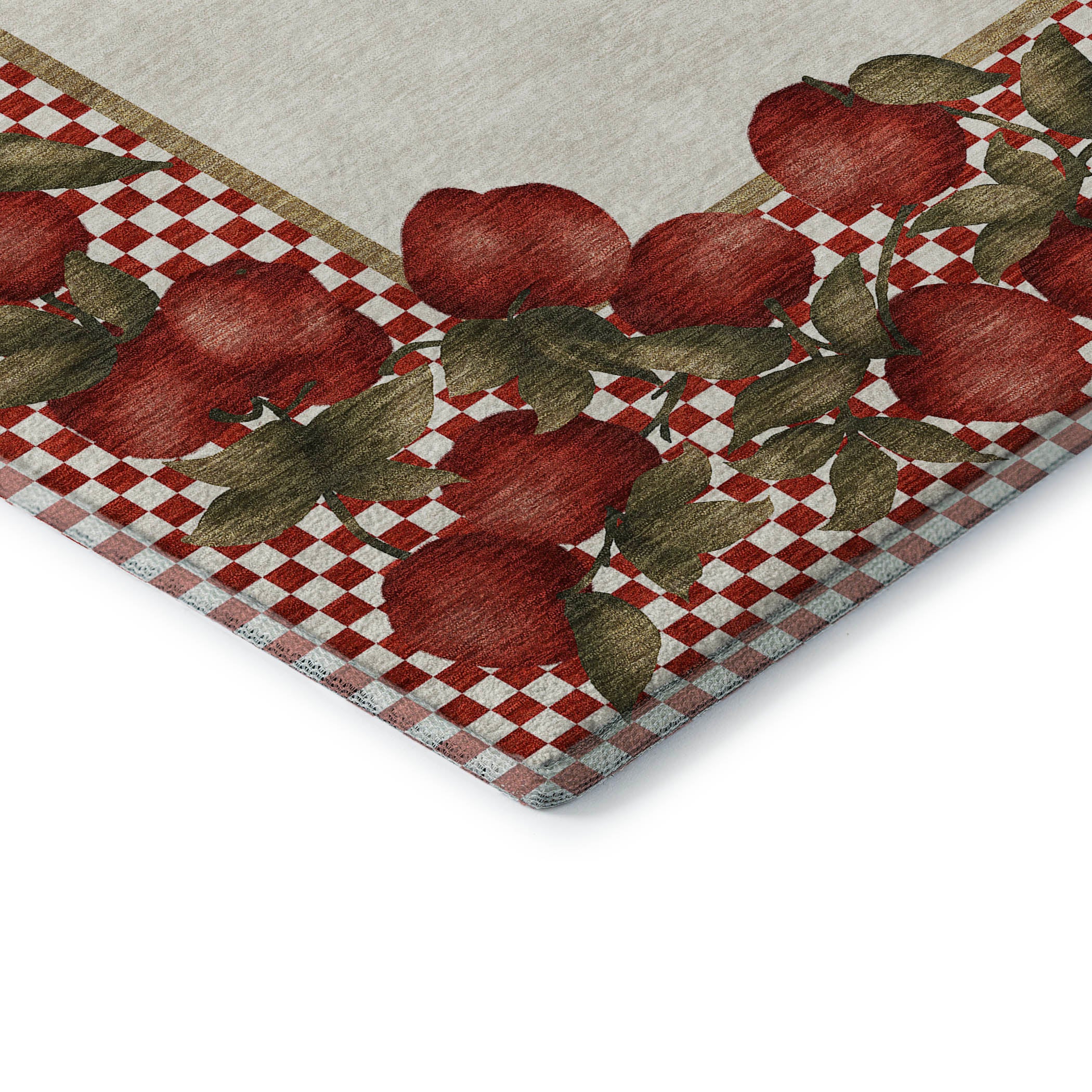 Rome Machine Washable Kitchen Apple Red Rug 1'8" x 2'6" #shape_Rectangle