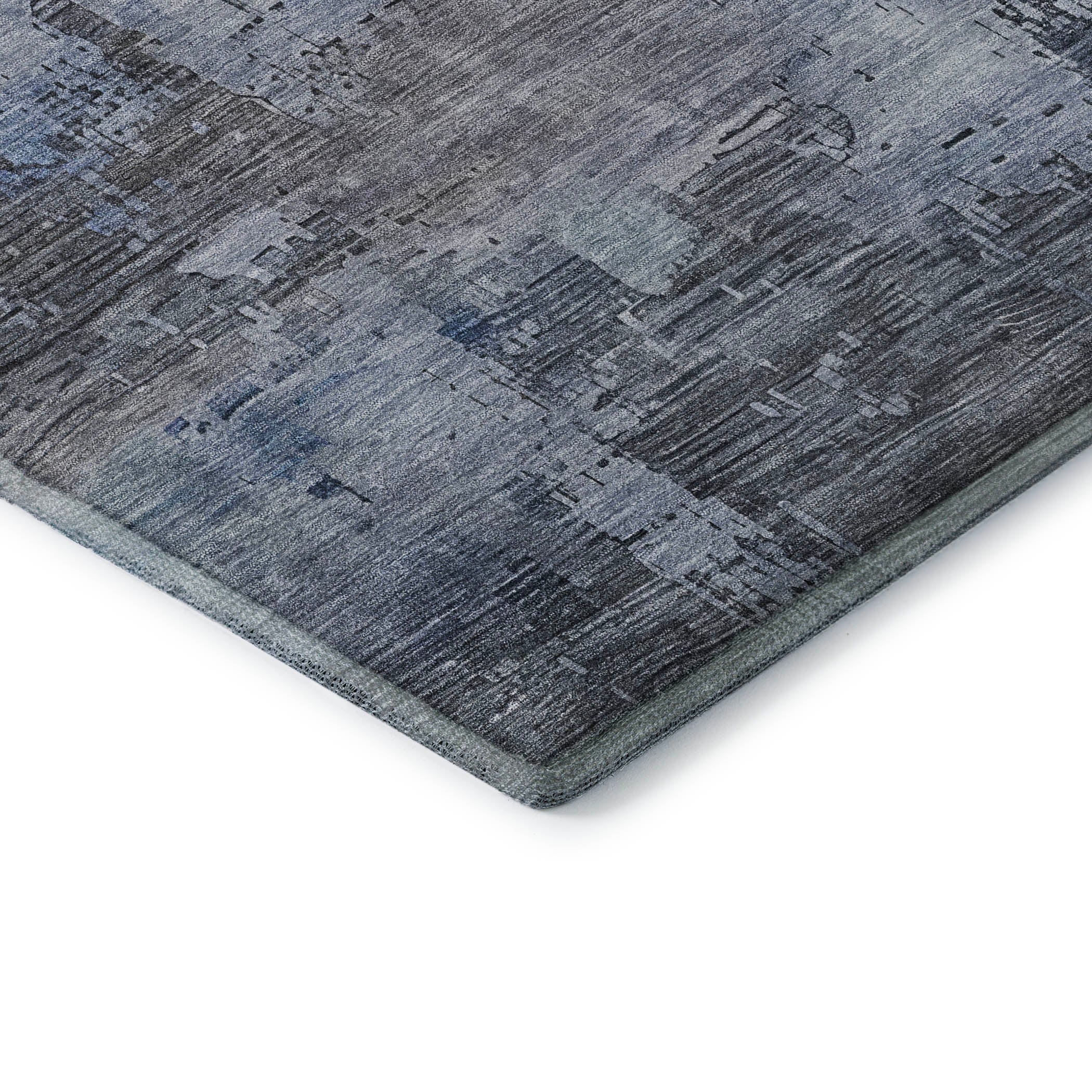 Seoul Machine Washable Transitional Gray Rug 1'8" x 2'6" #shape_Rectangle