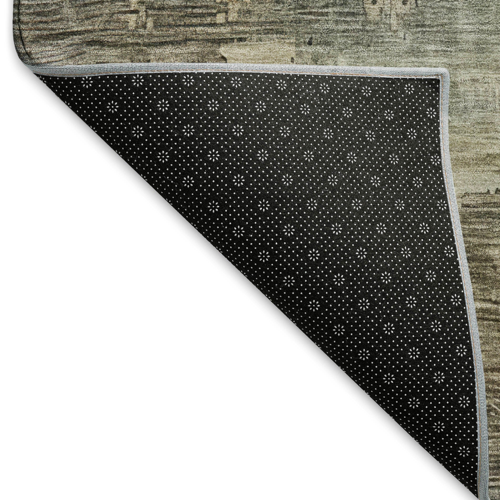 Seoul Machine Washable Transitional Sage Green Rug 1'8" x 2'6" #shape_Rectangle