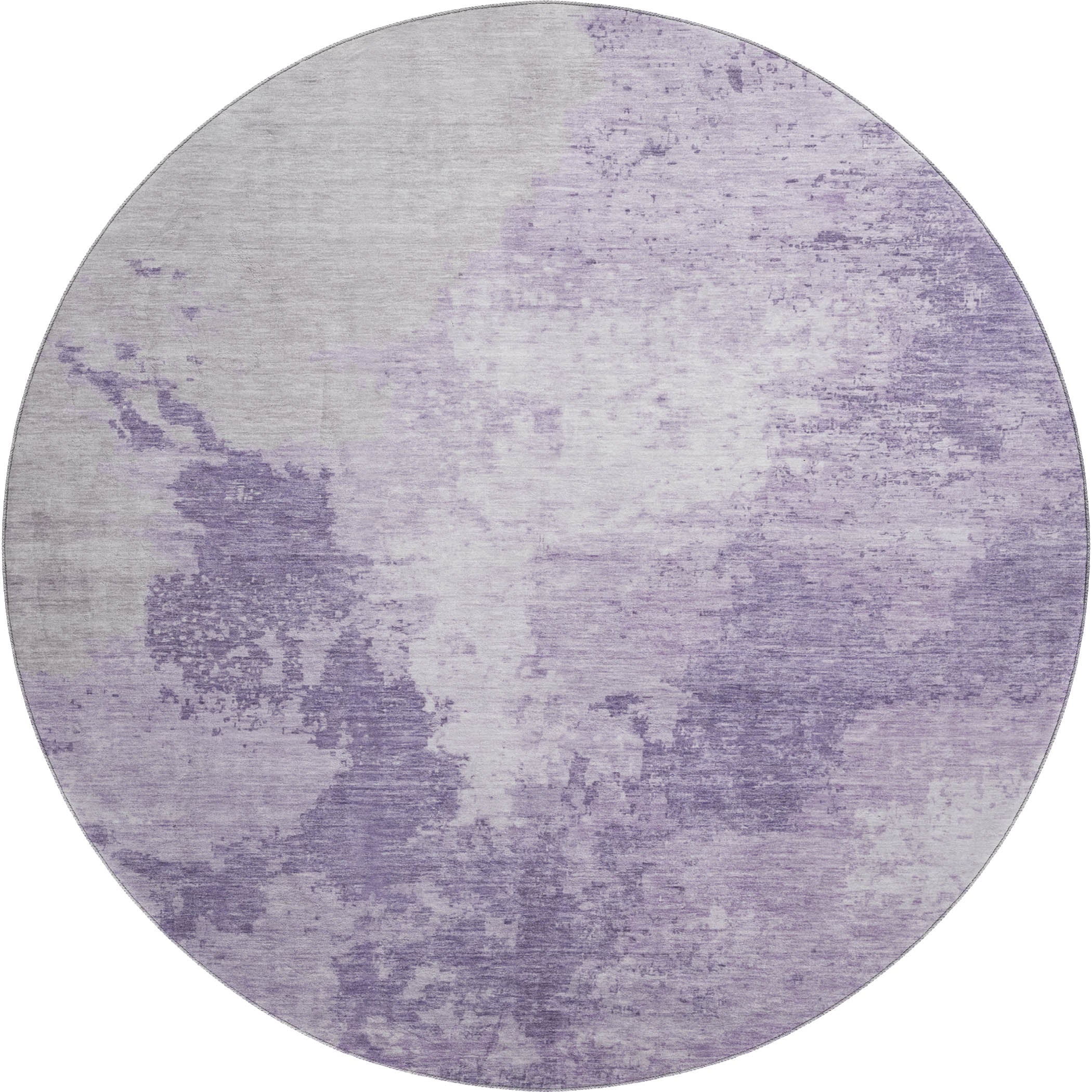 Montevideo Machine Washable Transitional Plum Purple Rug 8' x 8' #shape_Round