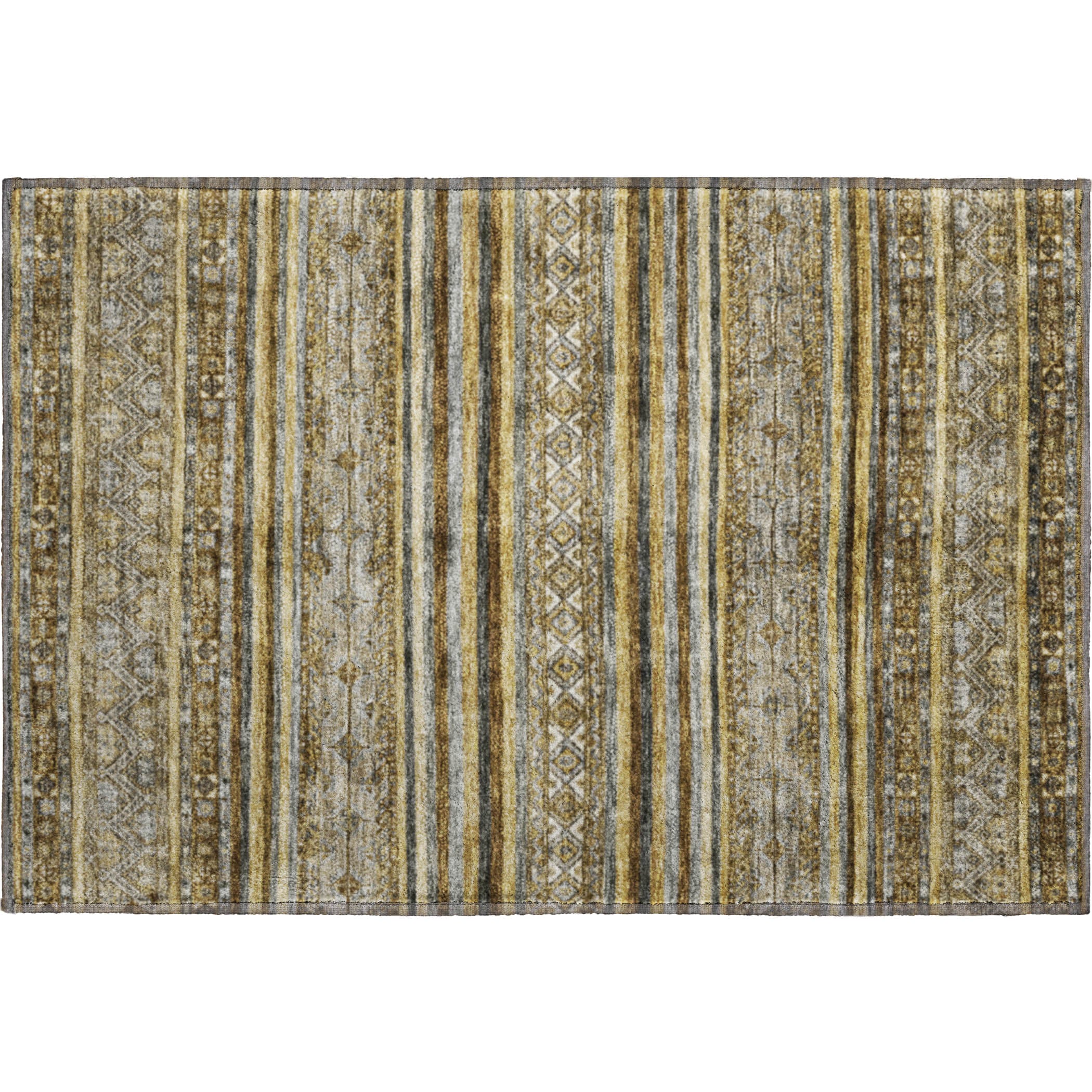 Bergen Machine Washable Transitional Brown Rug 1'8" x 2'6" #shape_Rectangle