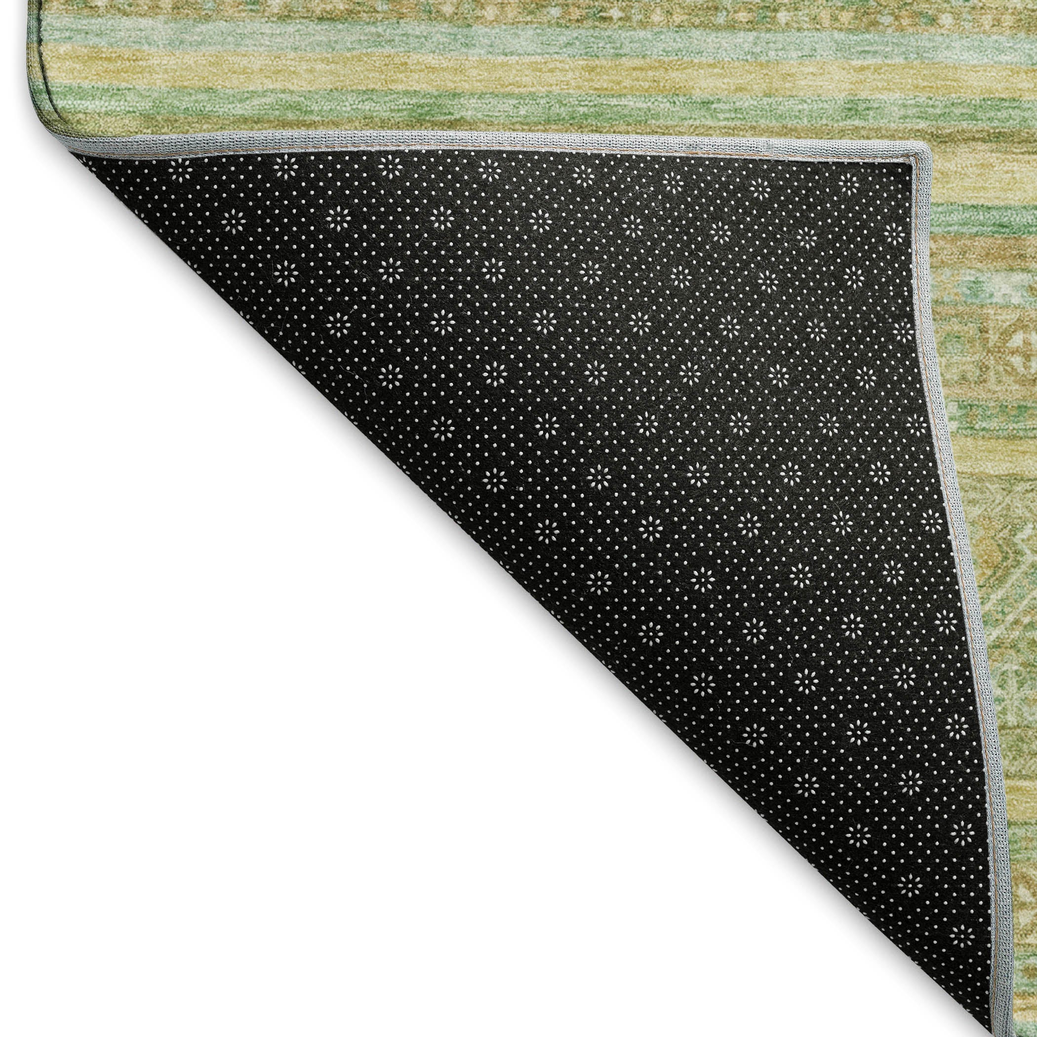 Bergen Machine Washable Transitional Green Rug 1'8" x 2'6" #shape_Rectangle