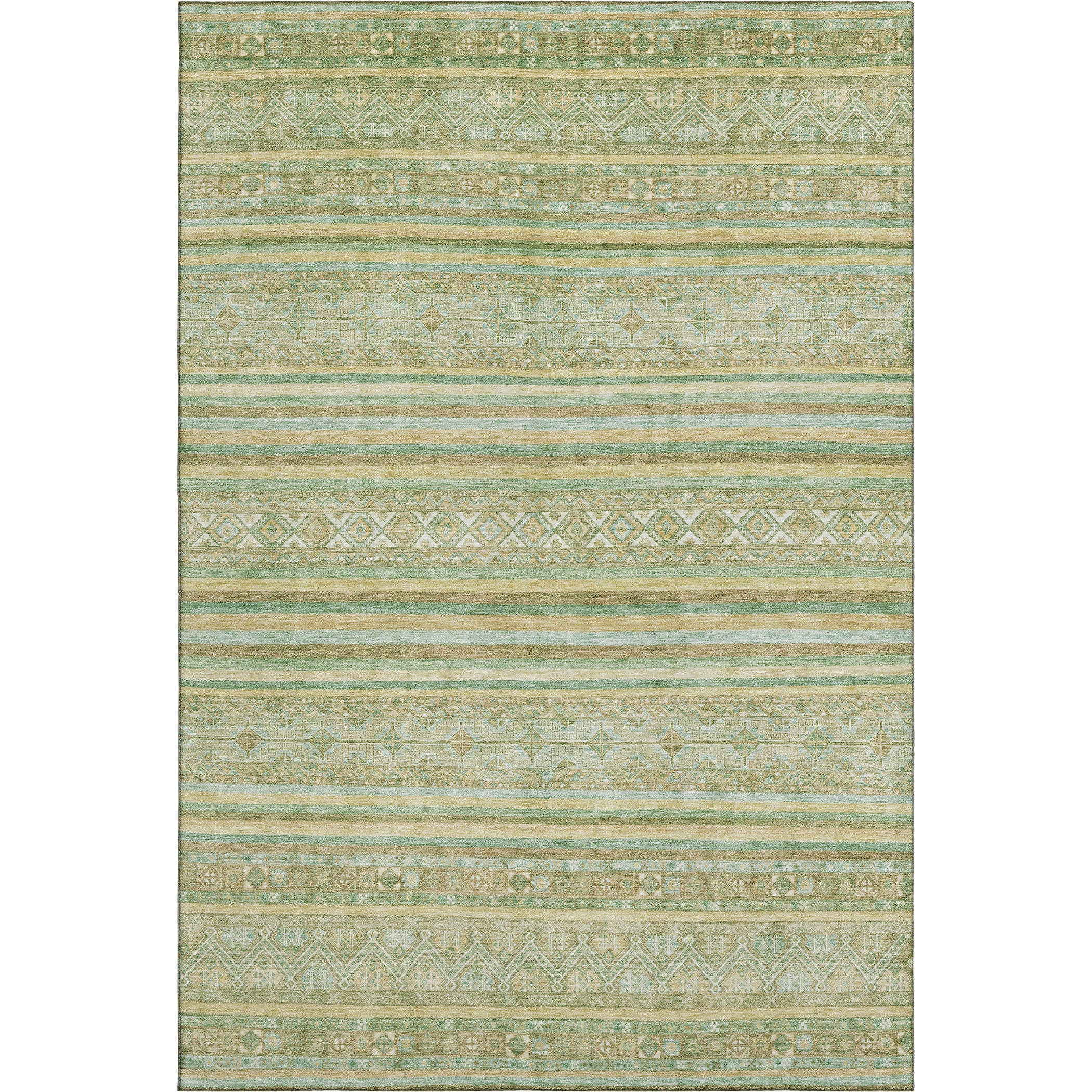 Bergen Machine Washable Transitional Green Rug 2'6" x 3'10" #shape_Rectangle