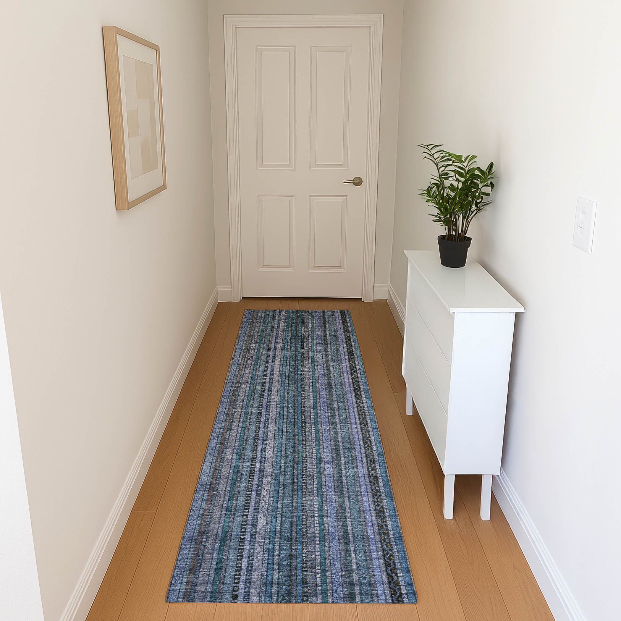 Jaipur Machine Washable Transitional Blue Rug 2'3" x 7'6" #shape_Runner