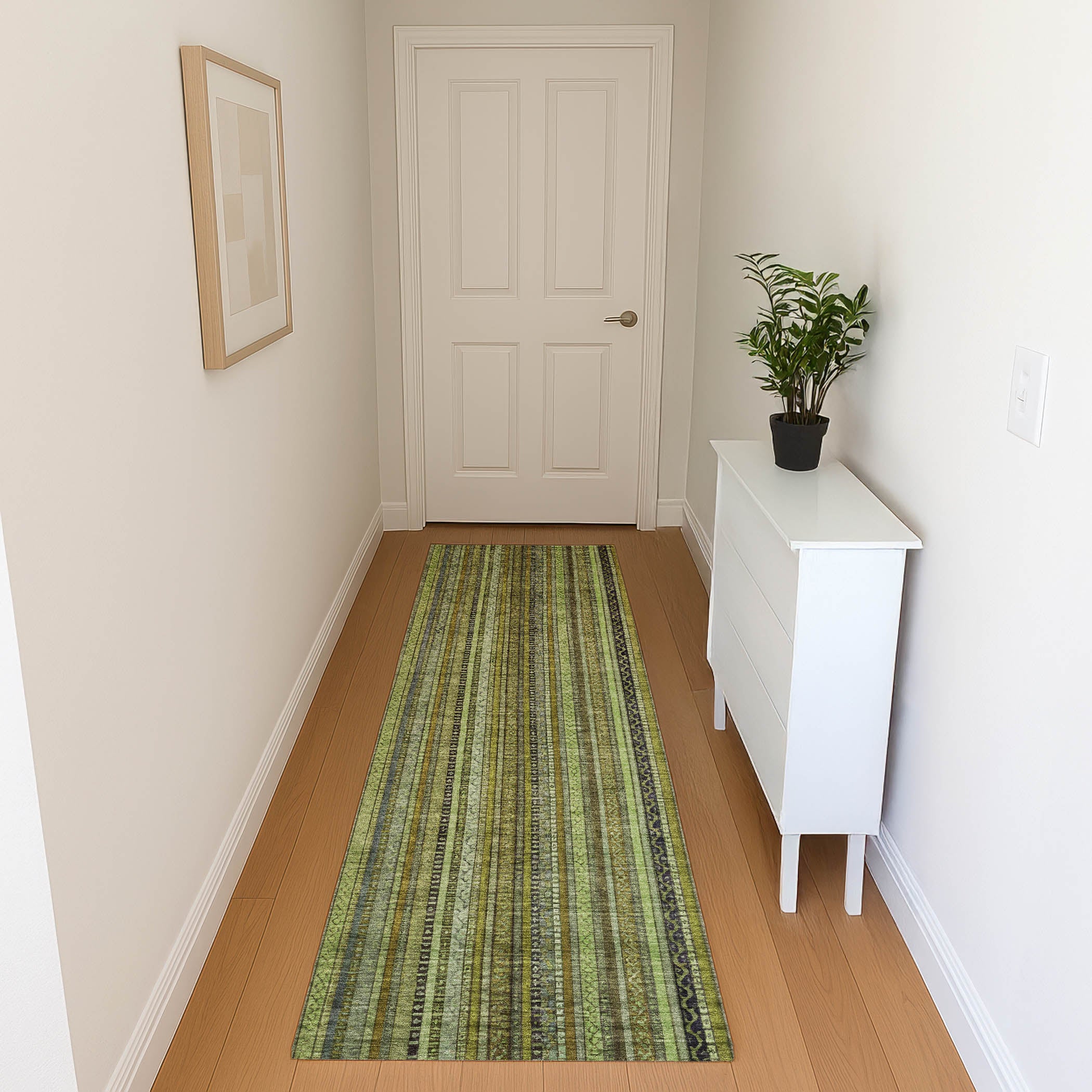 Jaipur Machine Washable Transitional Green Rug 2'3" x 7'6" #shape_Runner