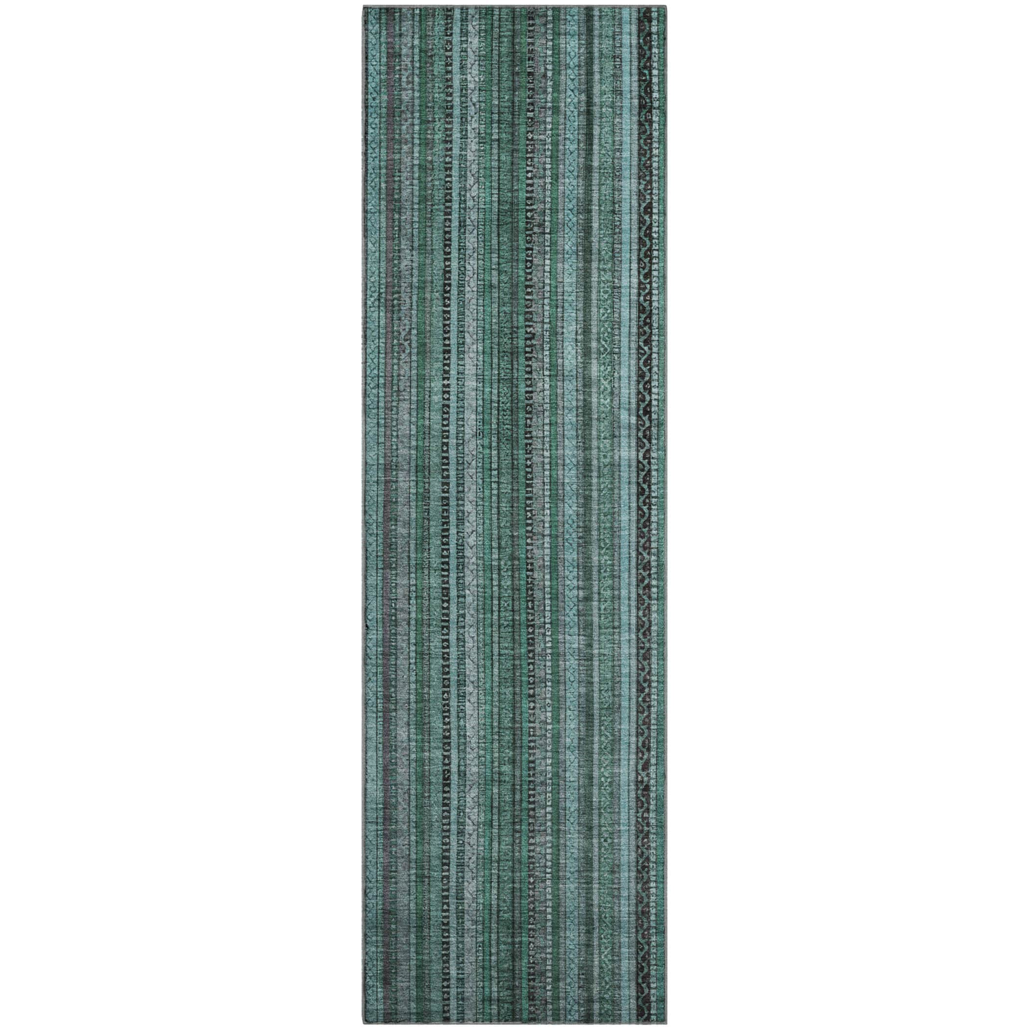 Jaipur Machine Washable Transitional Teal Rug 2'3" x 7'6" #shape_Runner