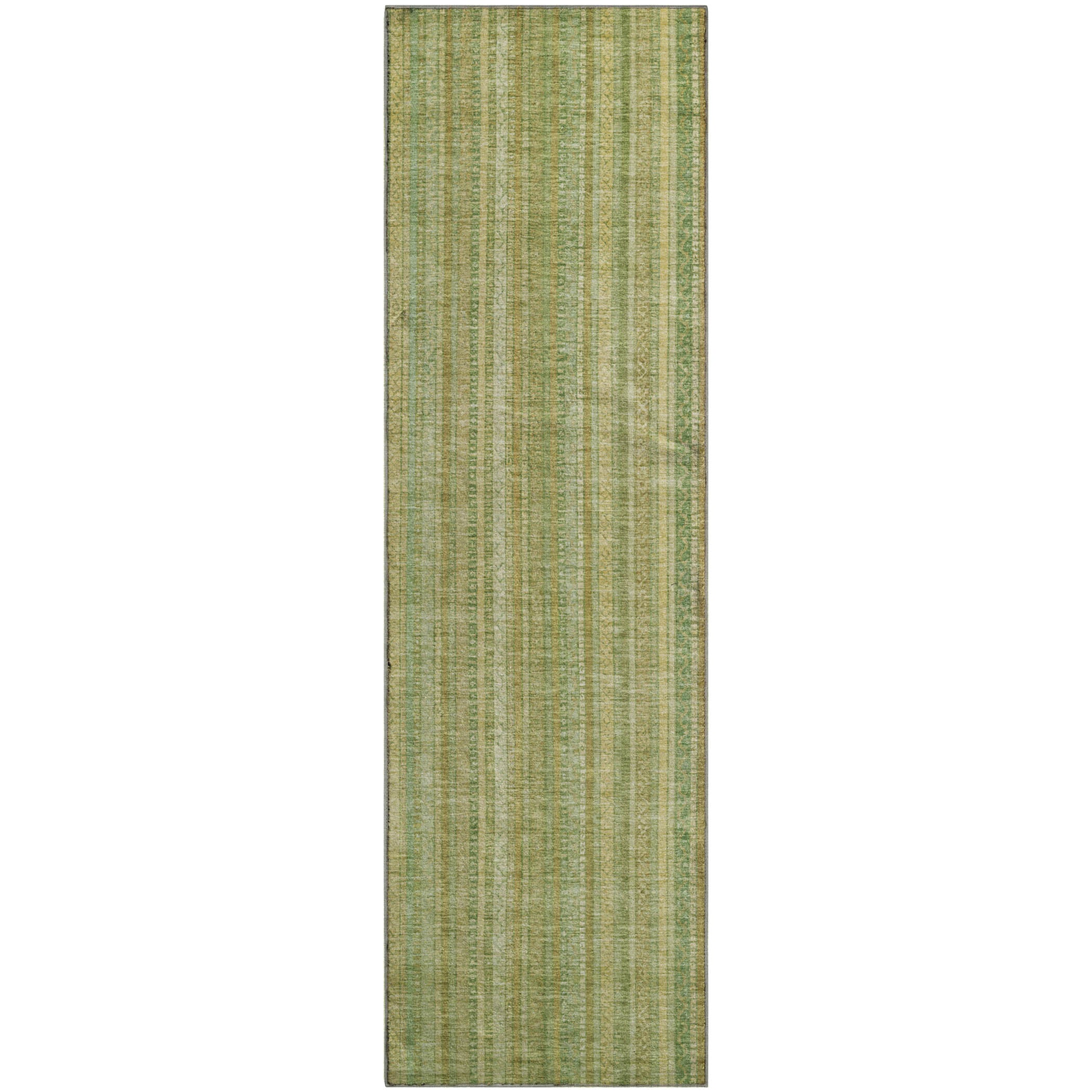Marrakech Machine Washable Transitional Aloe Green Rug 2'3" x 7'6" #shape_Runner