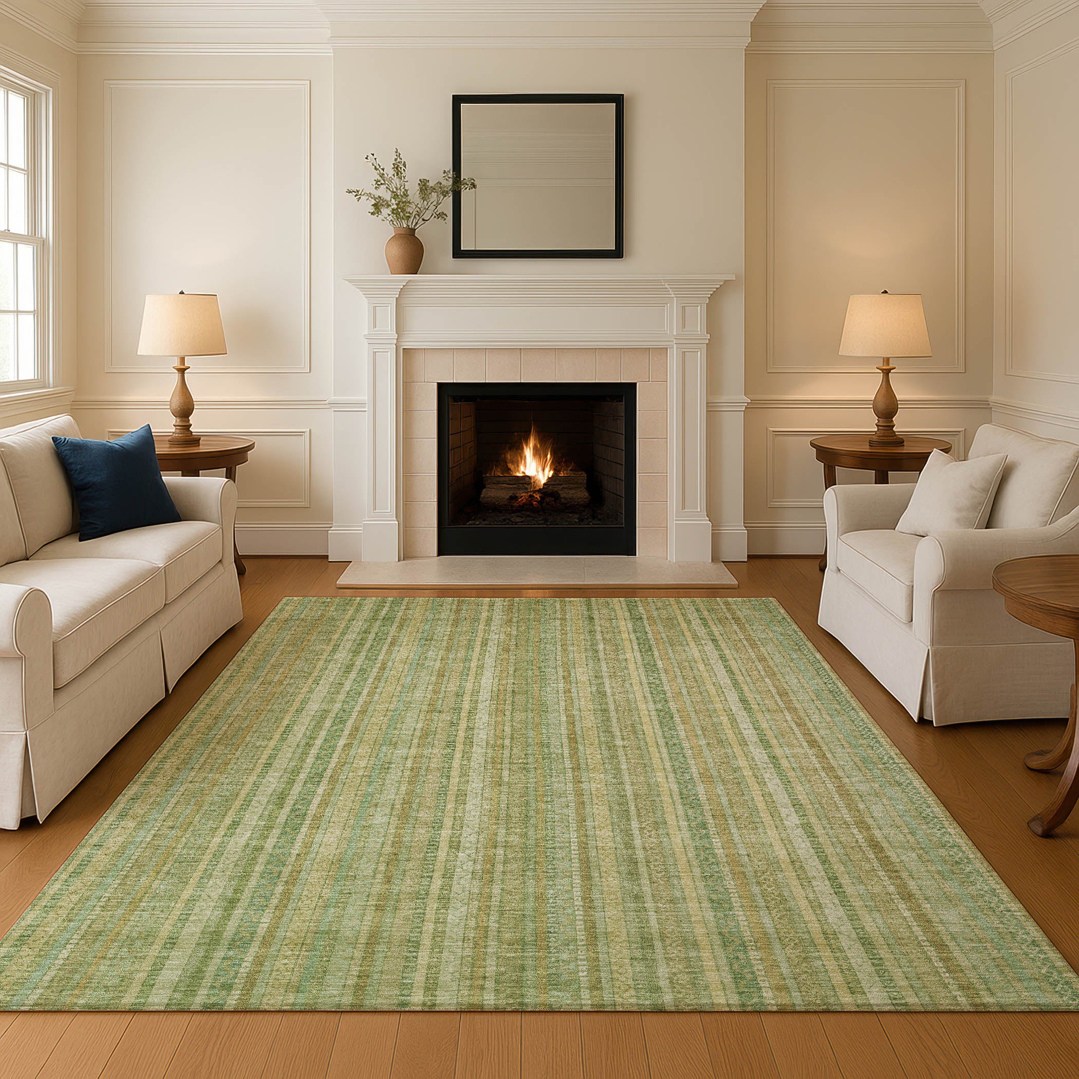 Marrakech Machine Washable Transitional Aloe Green Rug 2'6" x 3'10" #shape_Rectangle