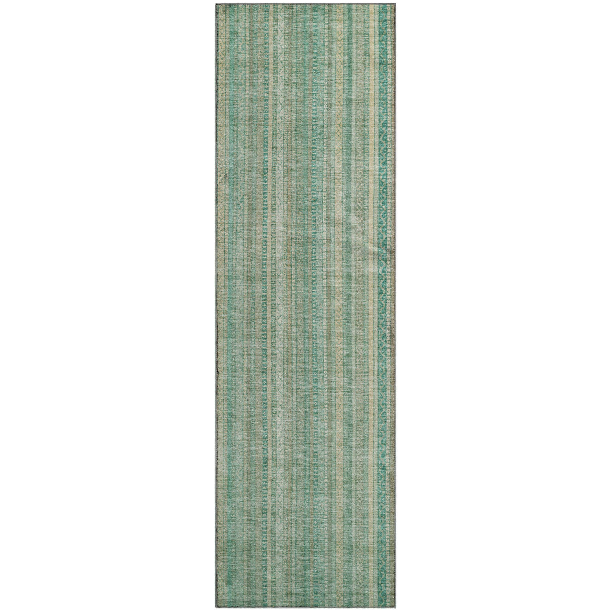 Marrakech Machine Washable Transitional Aqua Teal Rug 2'3" x 7'6" #shape_Runner