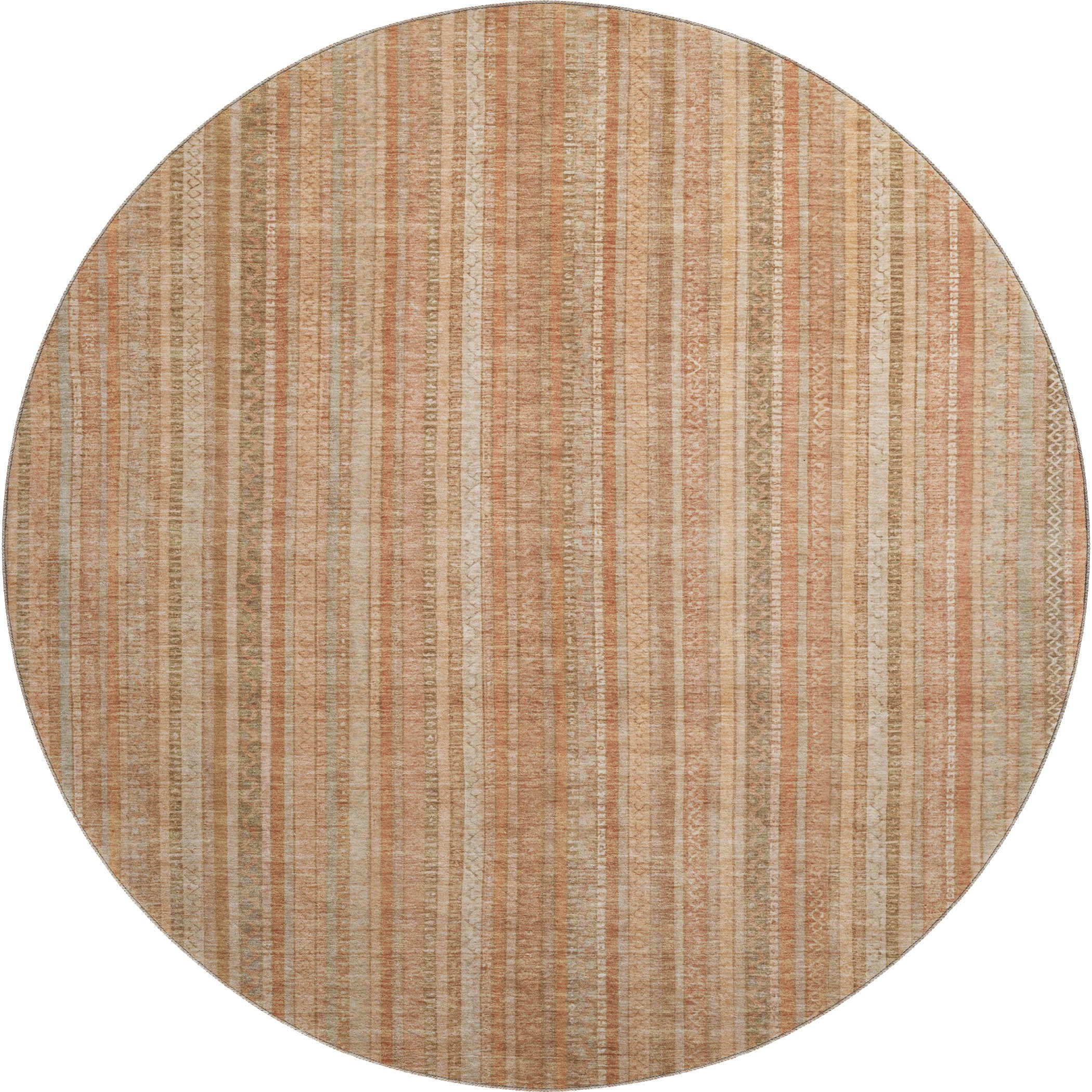 Marrakech Machine Washable Transitional Paprika Orange Rug 8' x 8' #shape_Round
