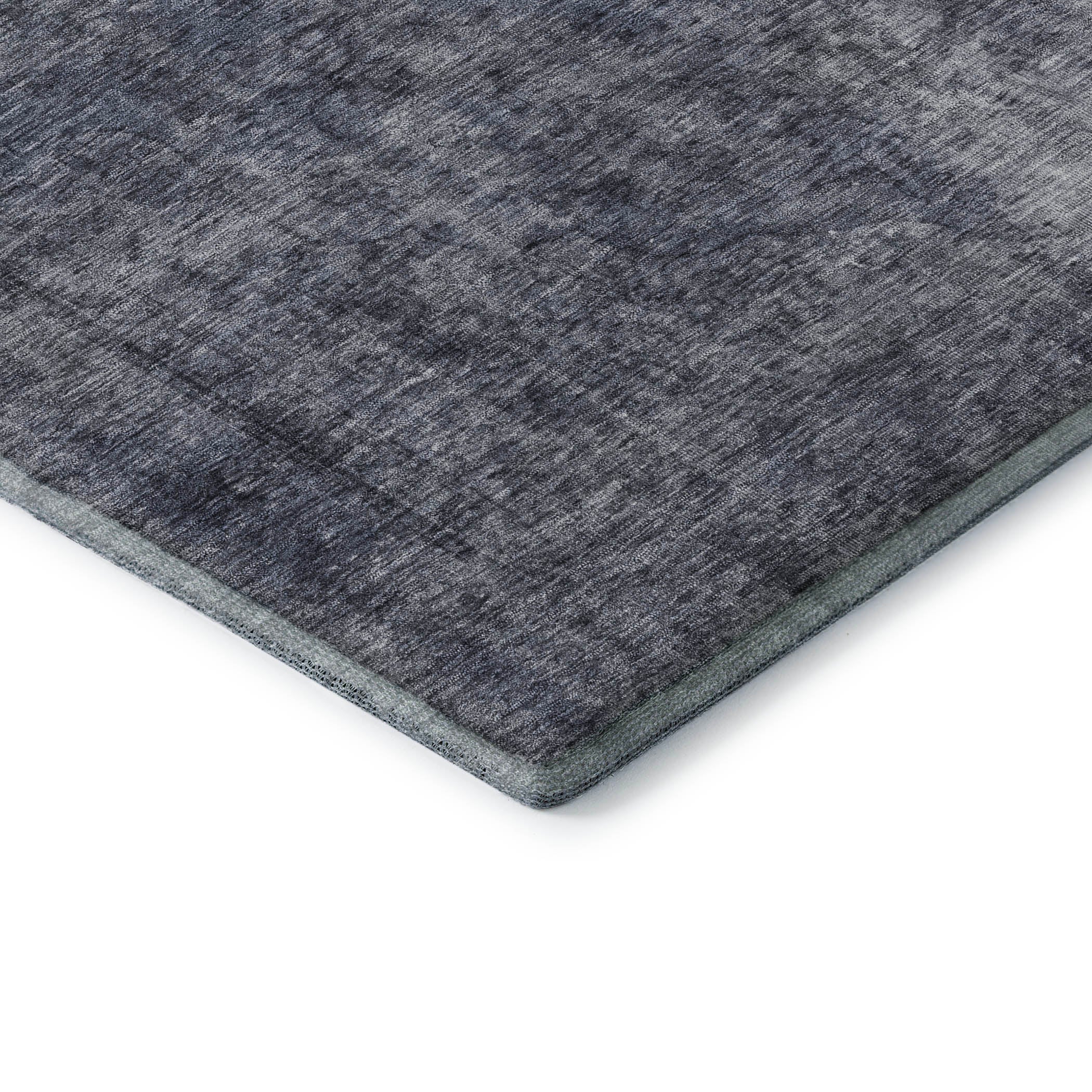 Queenstown Machine Washable Traditional Blue Rug 1'8" x 2'6" #shape_Rectangle