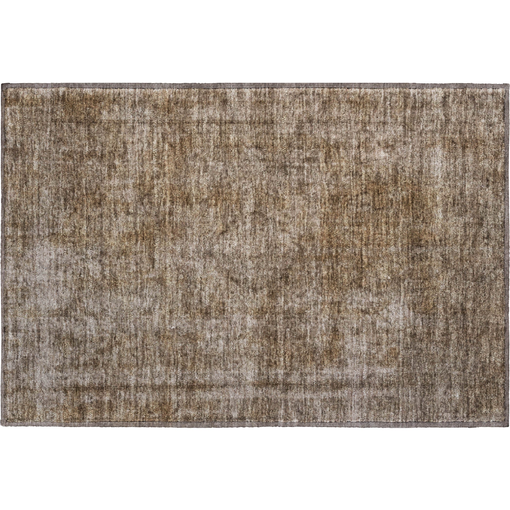 Queenstown Machine Washable Traditional Brown Rug 1'8" x 2'6" #shape_Rectangle