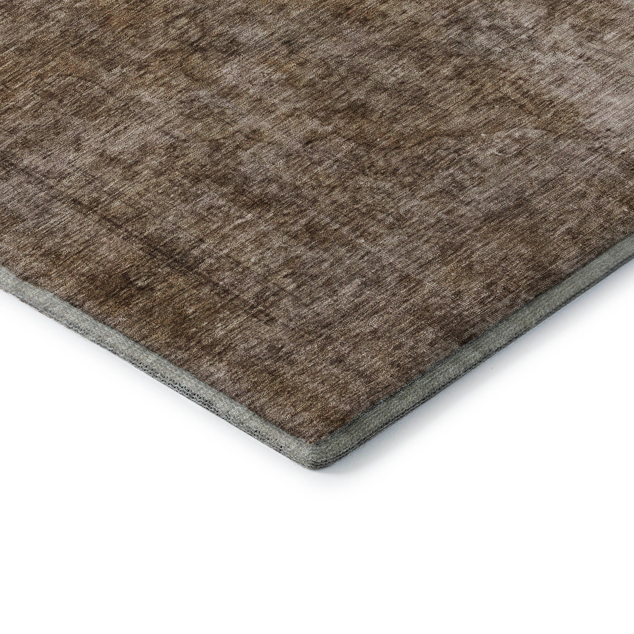 Queenstown Machine Washable Traditional Brown Rug 1'8" x 2'6" #shape_Rectangle