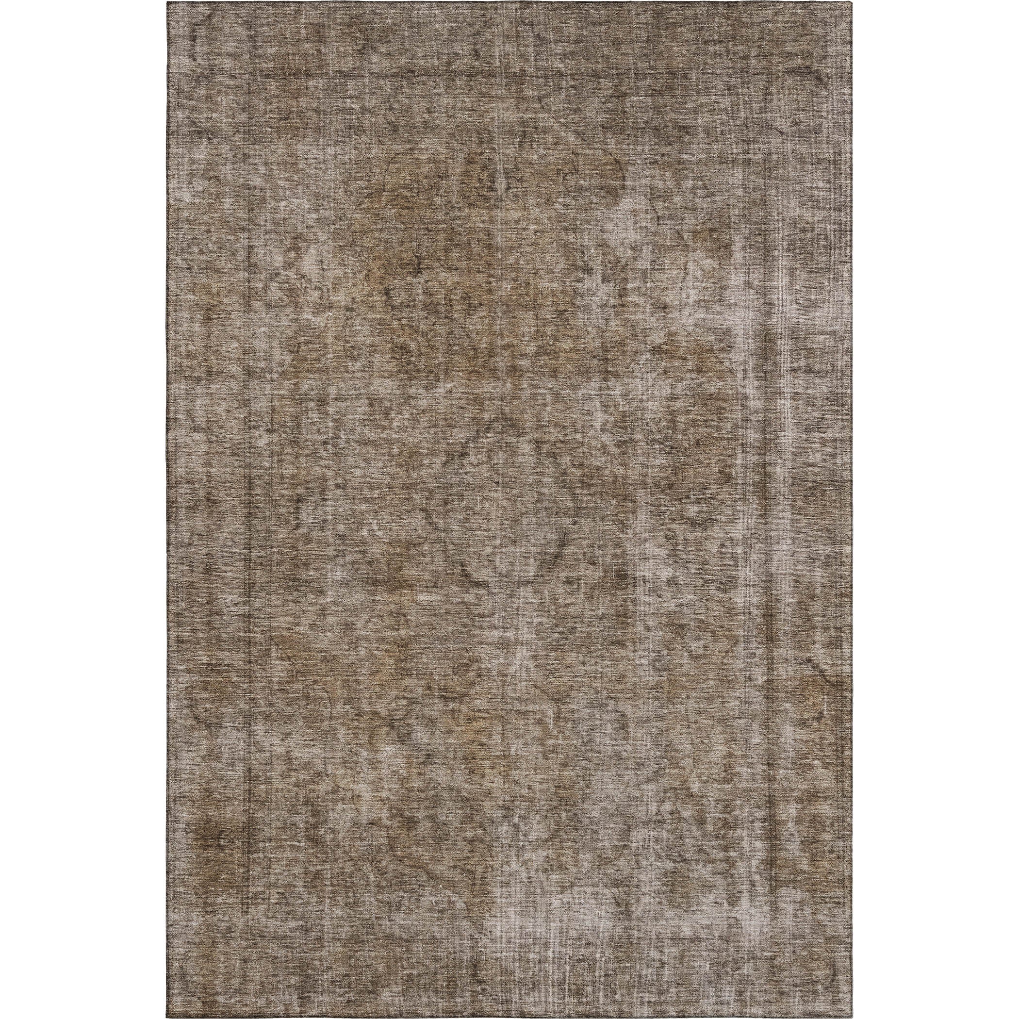 Queenstown Machine Washable Traditional Brown Rug 2'6" x 3'10" #shape_Rectangle