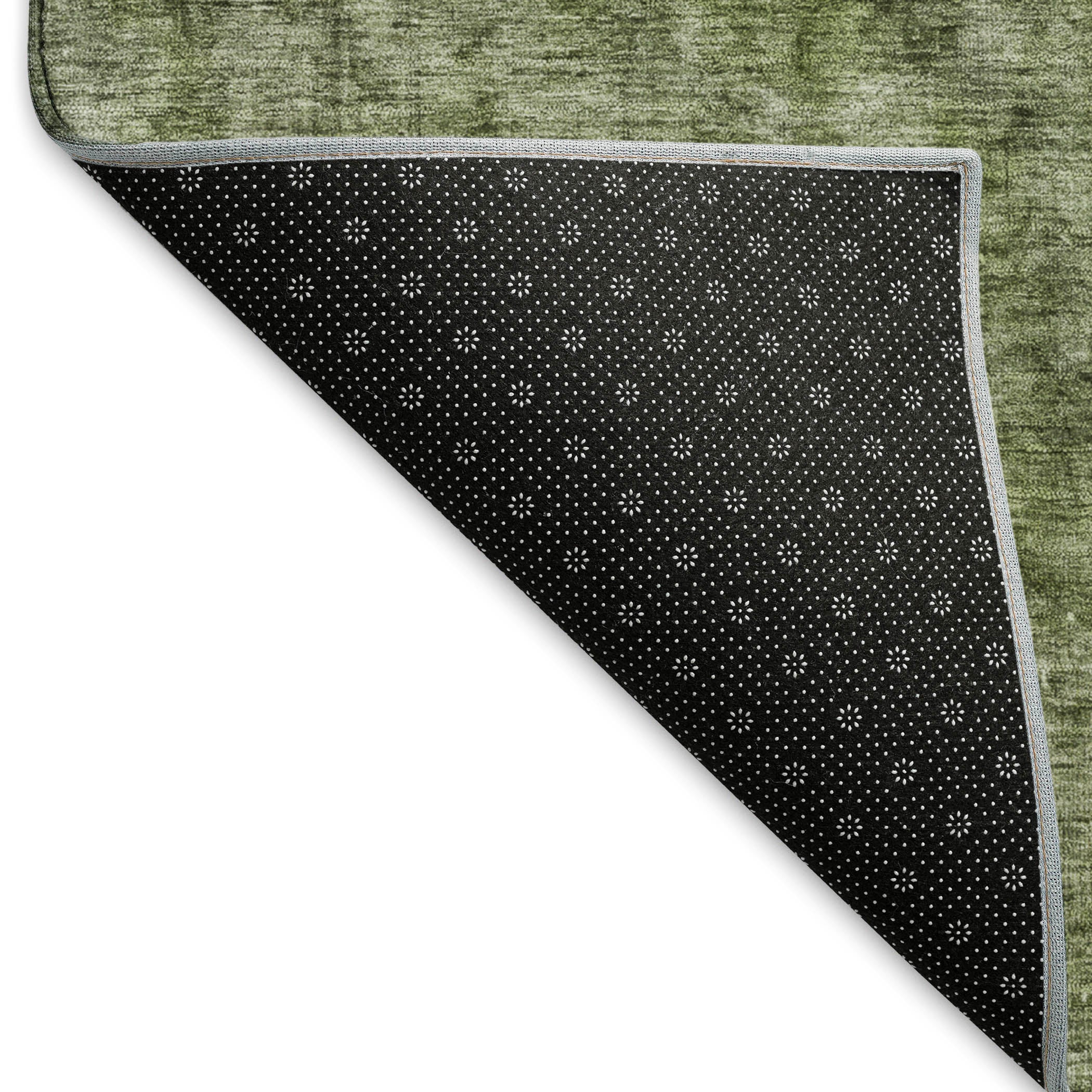 Queenstown Machine Washable Traditional Green Rug 1'8" x 2'6" #shape_Rectangle