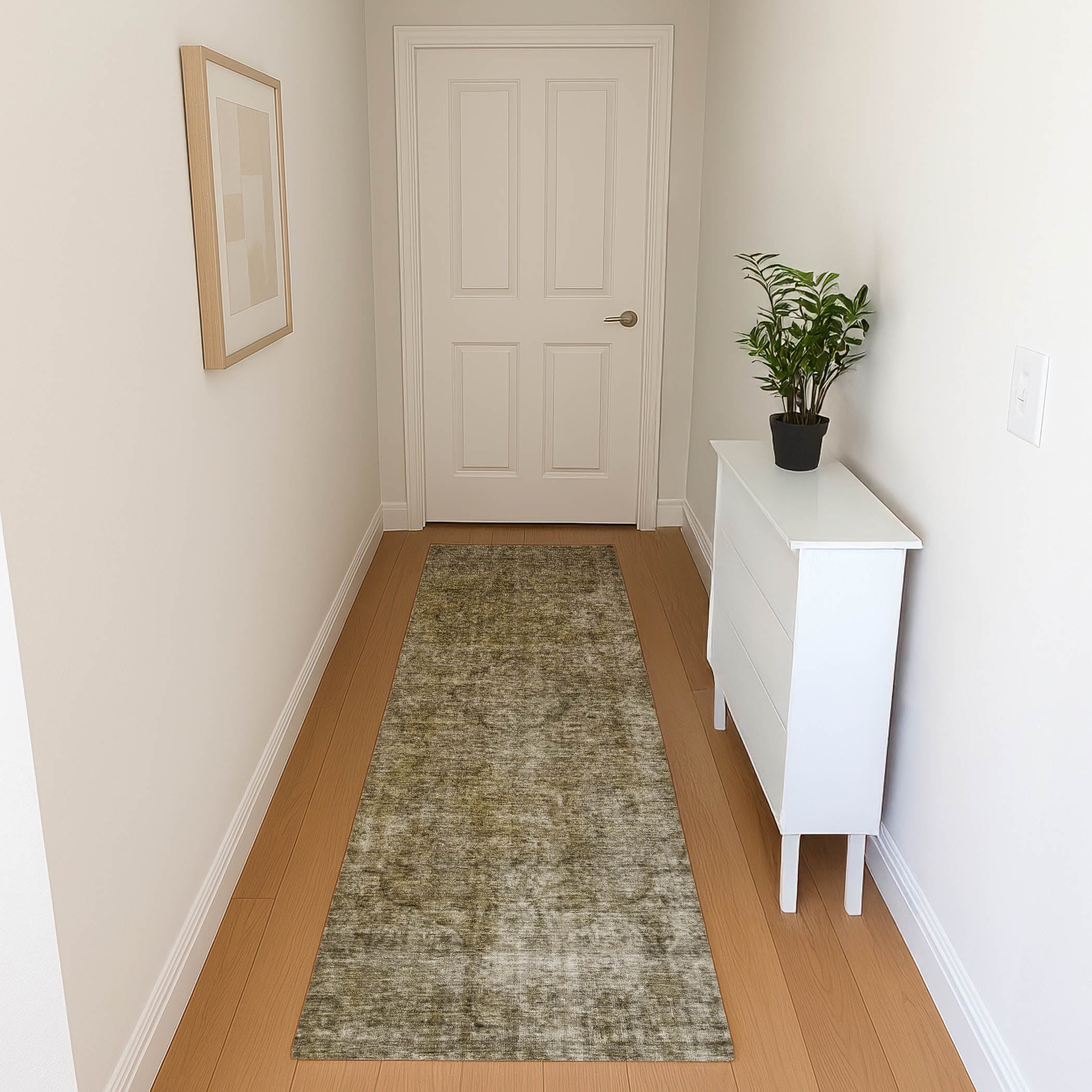Queenstown Machine Washable Traditional Pewter Gray Rug 2'3" x 7'6" #shape_Runner