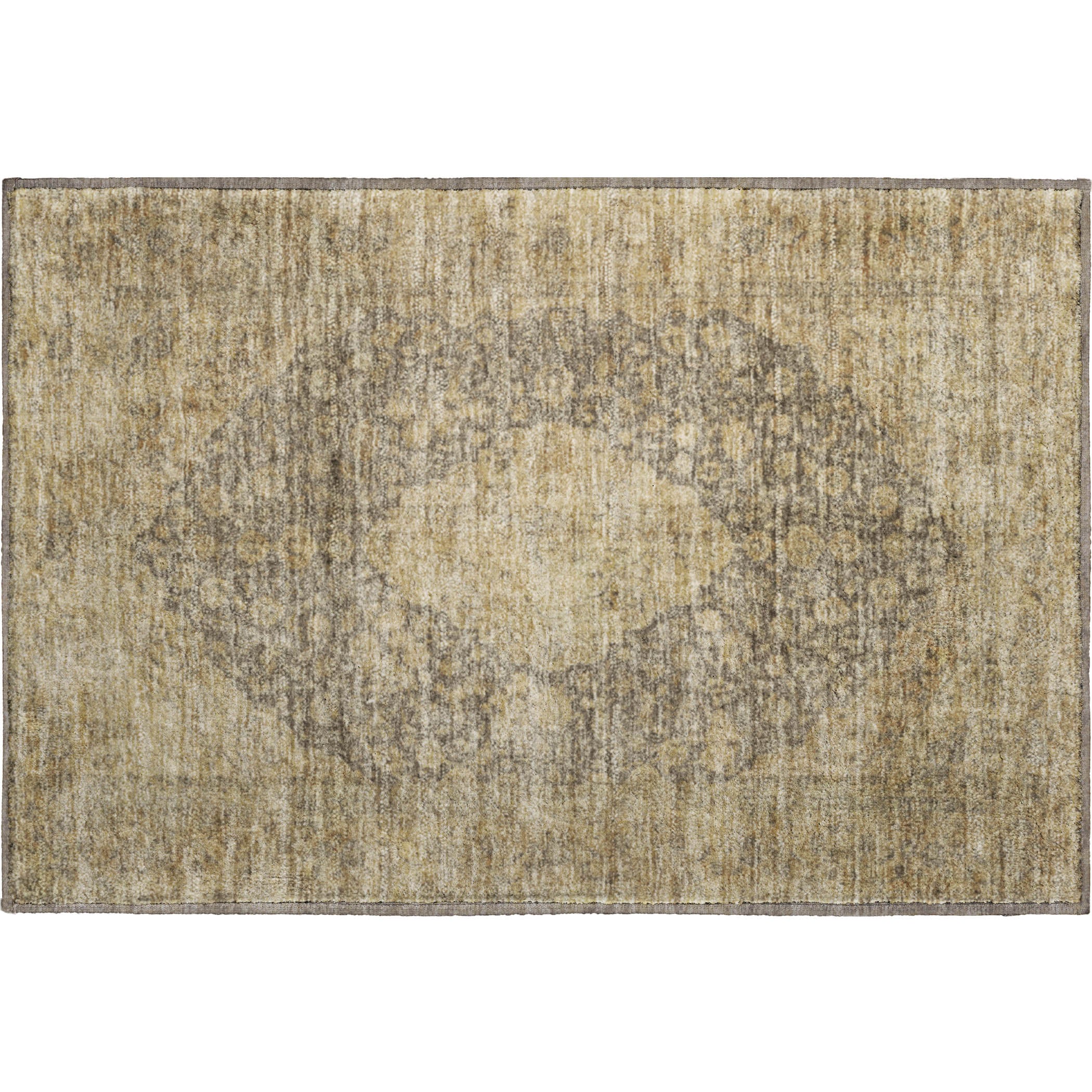 Seville Machine Washable Traditional Brown Rug 1'8" x 2'6" #shape_Rectangle