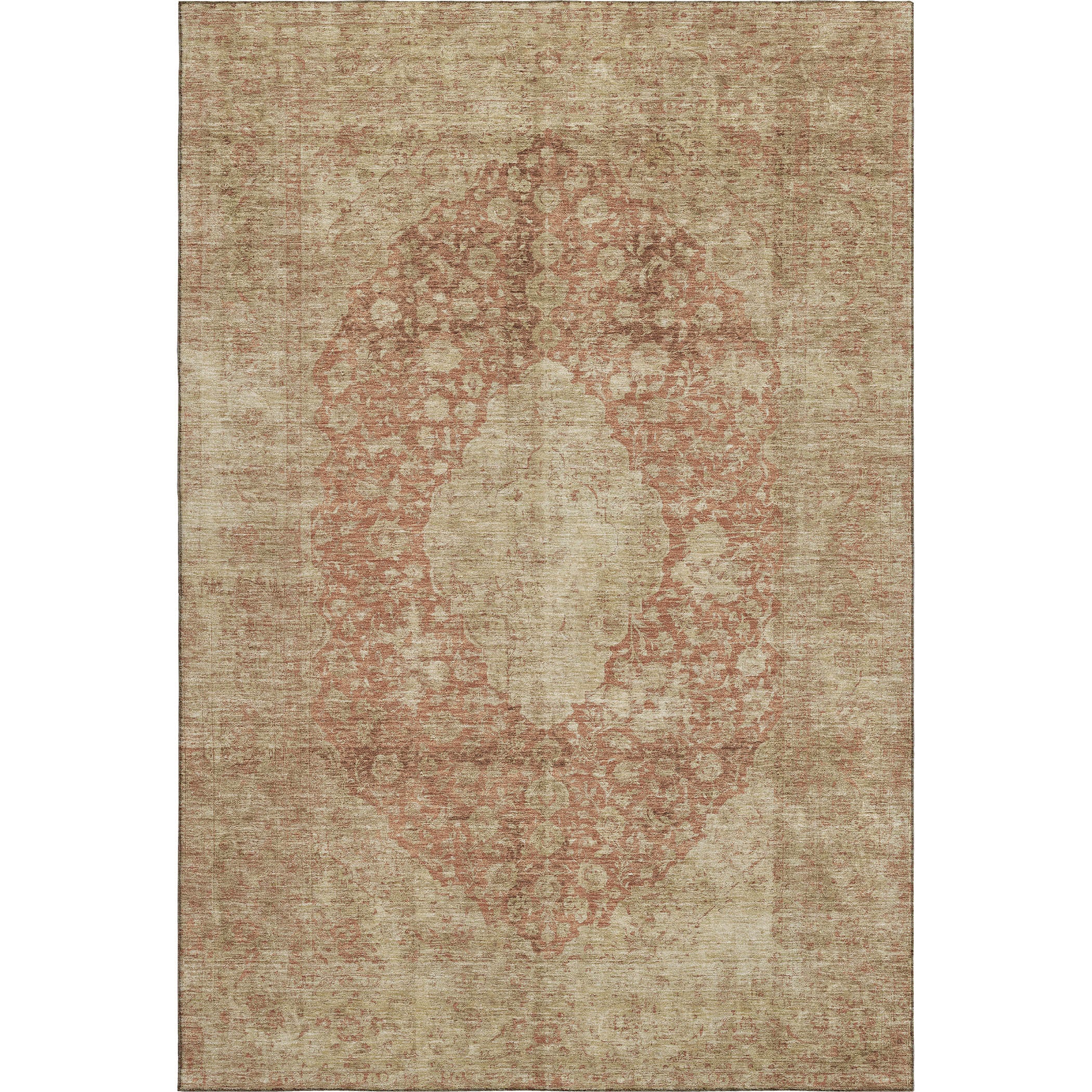 Seville Machine Washable Traditional Paprika Orange Rug 2'6" x 3'10" #shape_Rectangle