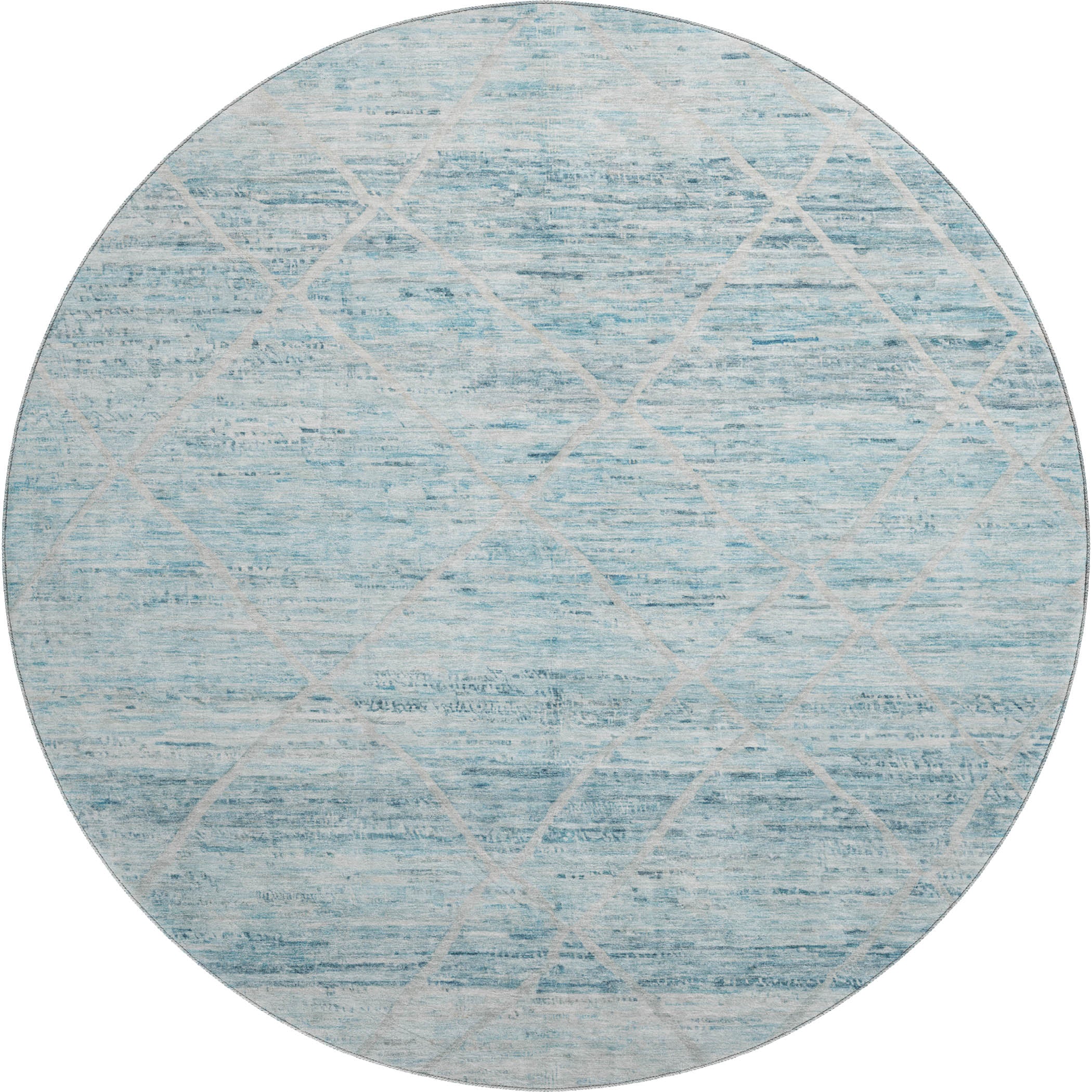 Nairobi Machine Washable Transitional Teal Rug 8' x 8' #shape_Round
