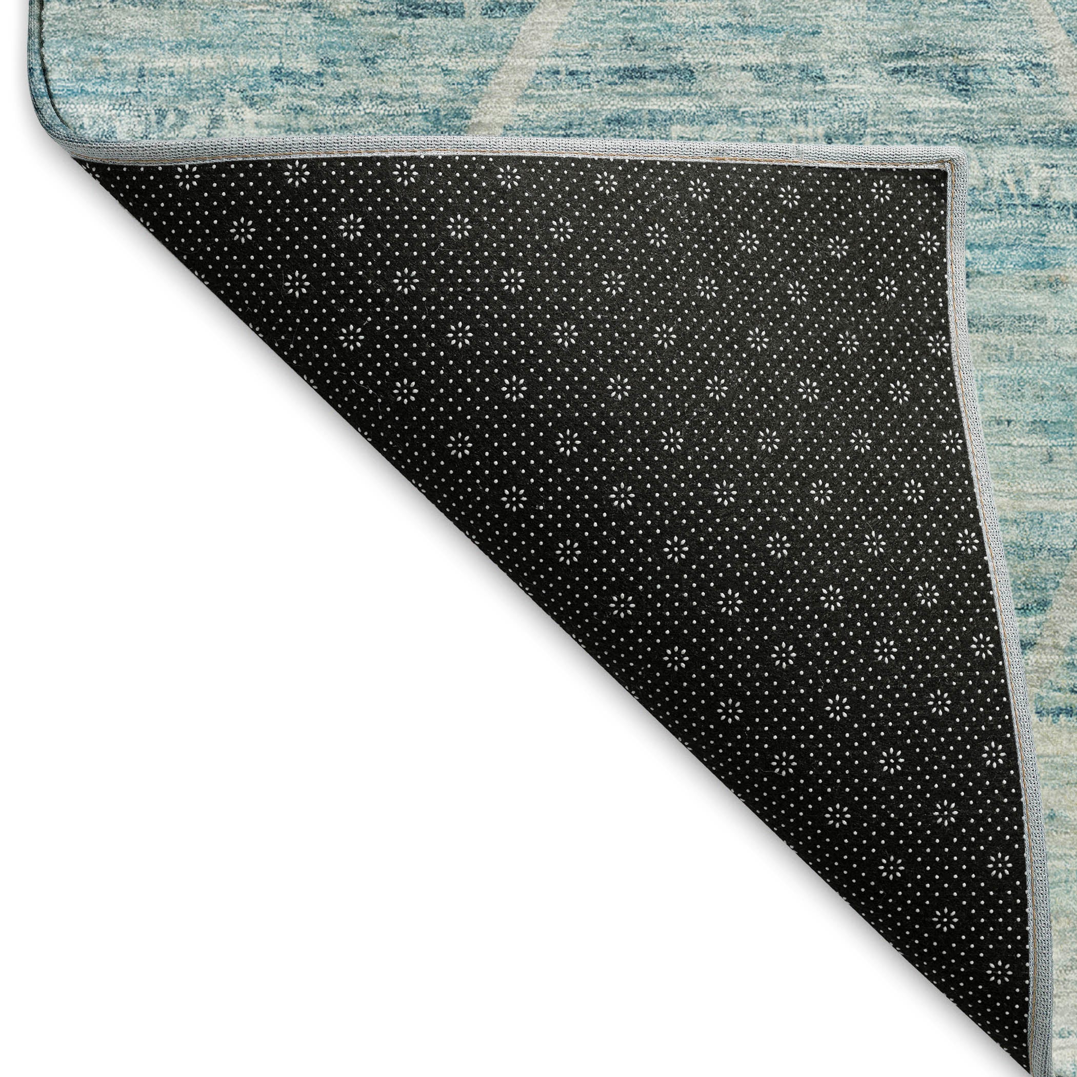 Nairobi Machine Washable Transitional Teal Rug 1'8" x 2'6" #shape_Rectangle