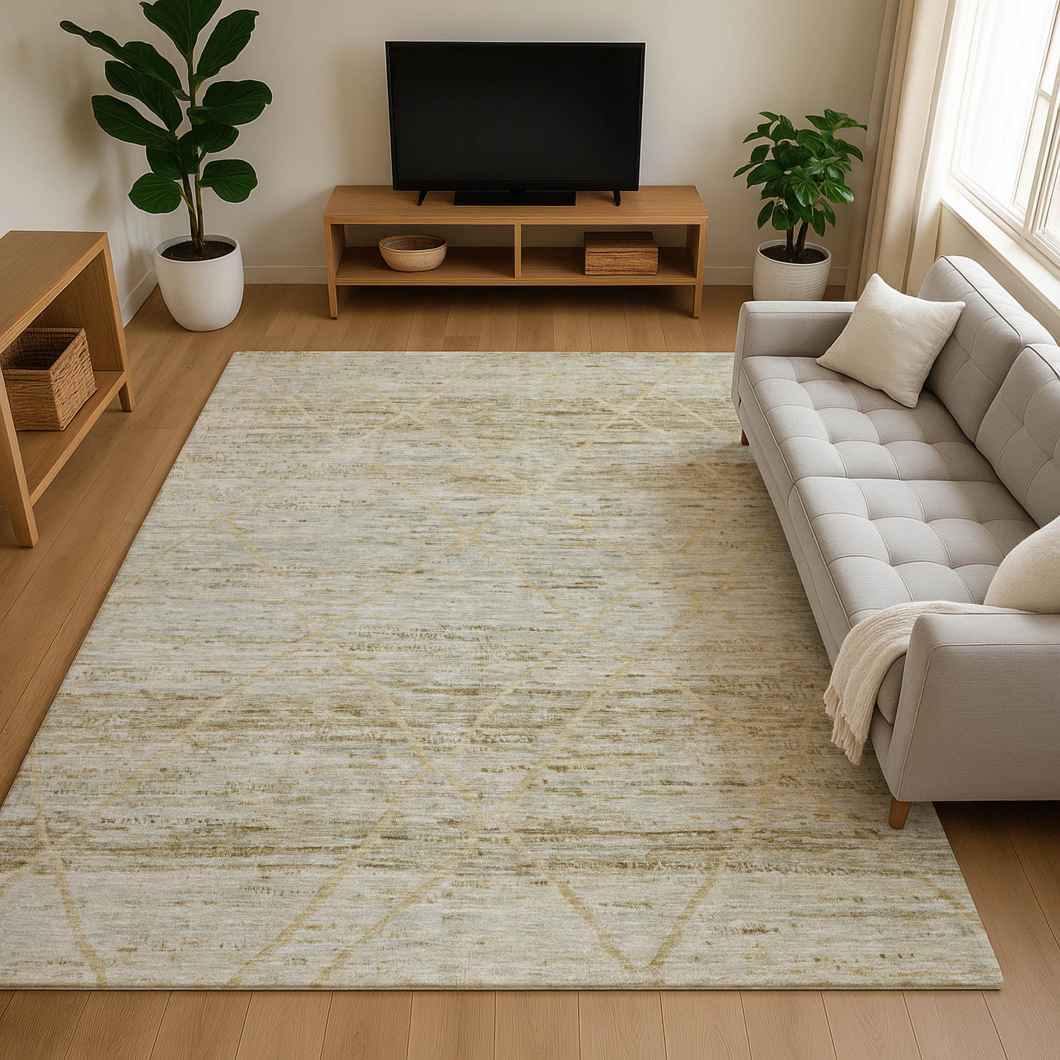 Nairobi Machine Washable Transitional Wheat Gold Rug 2'6" x 3'10" #shape_Rectangle