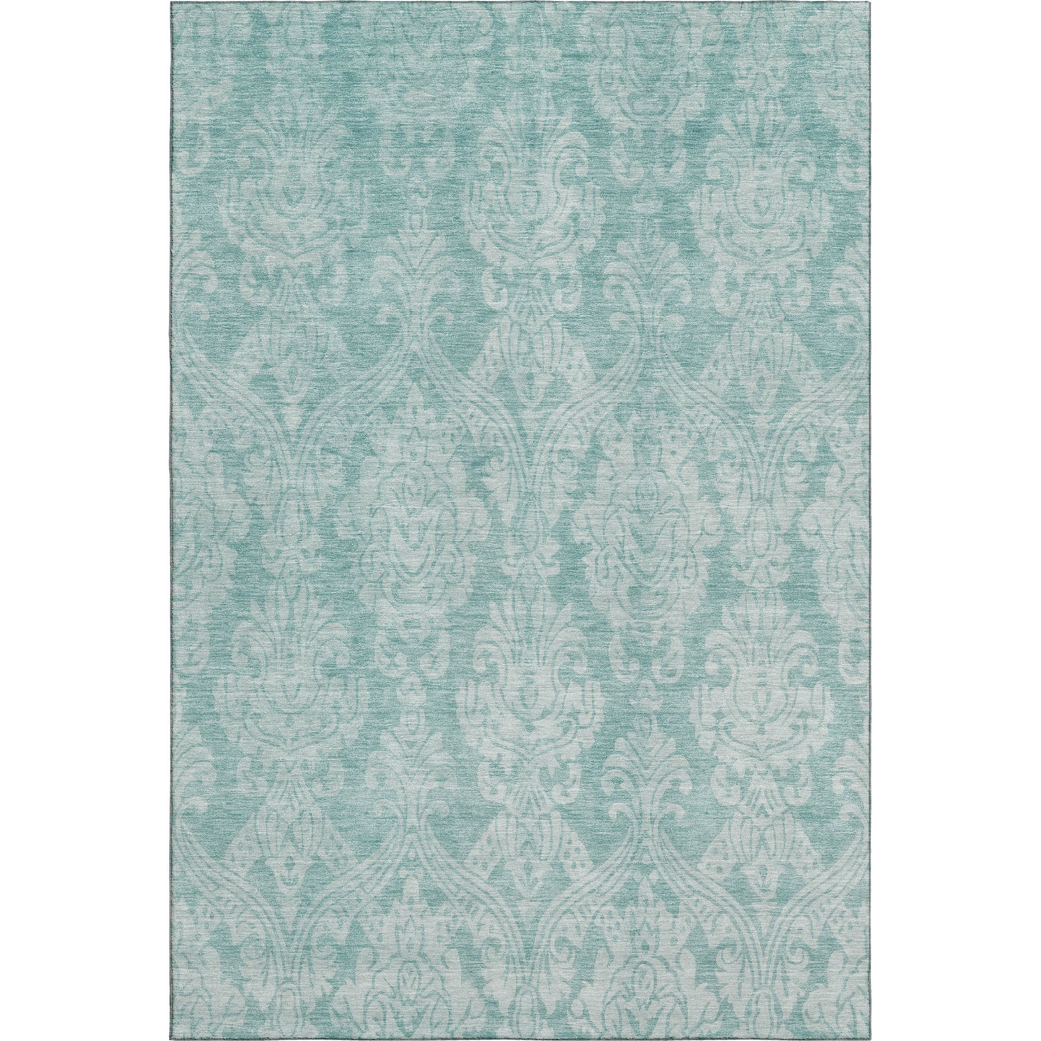 Split Machine Washable Transitional Aqua Teal Rug 2'6" x 3'10" #shape_Rectangle