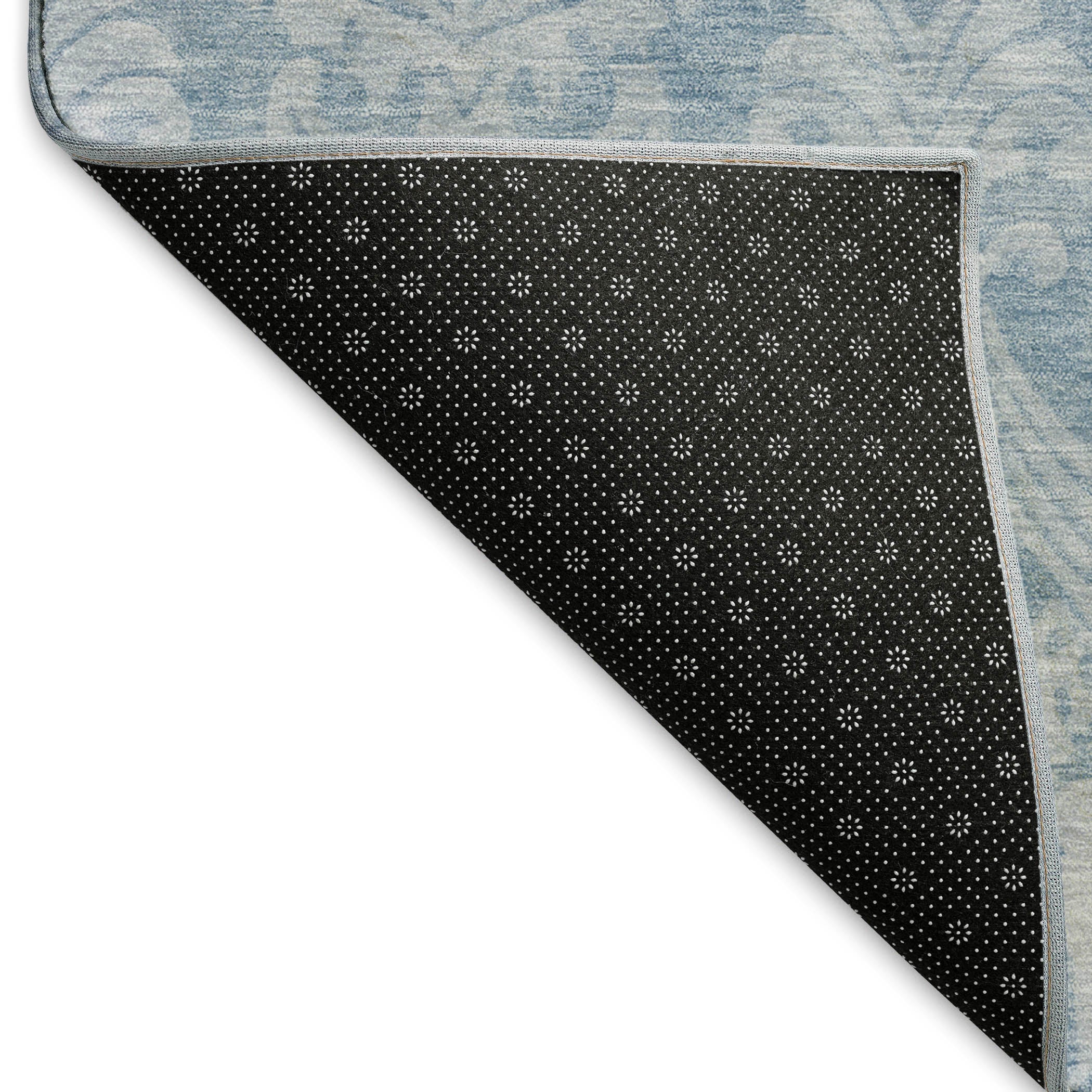 Split Machine Washable Transitional Blue Rug 1'8" x 2'6" #shape_Rectangle