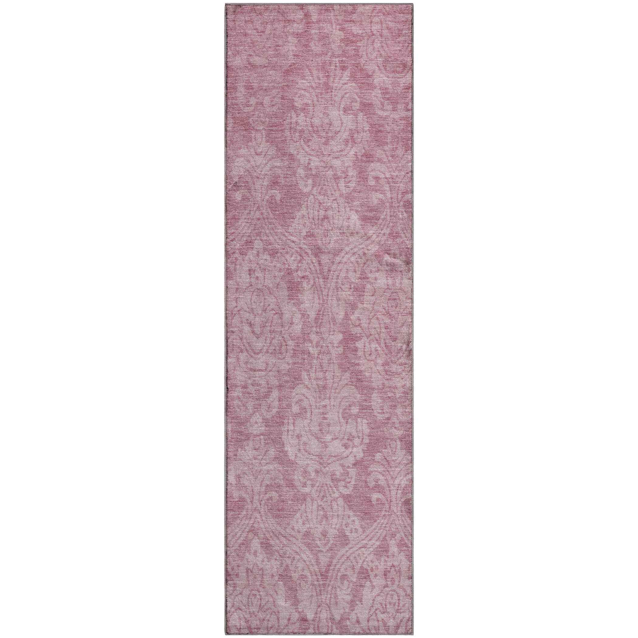 Split Machine Washable Transitional Pink Rug 2'3" x 7'6" #shape_Runner