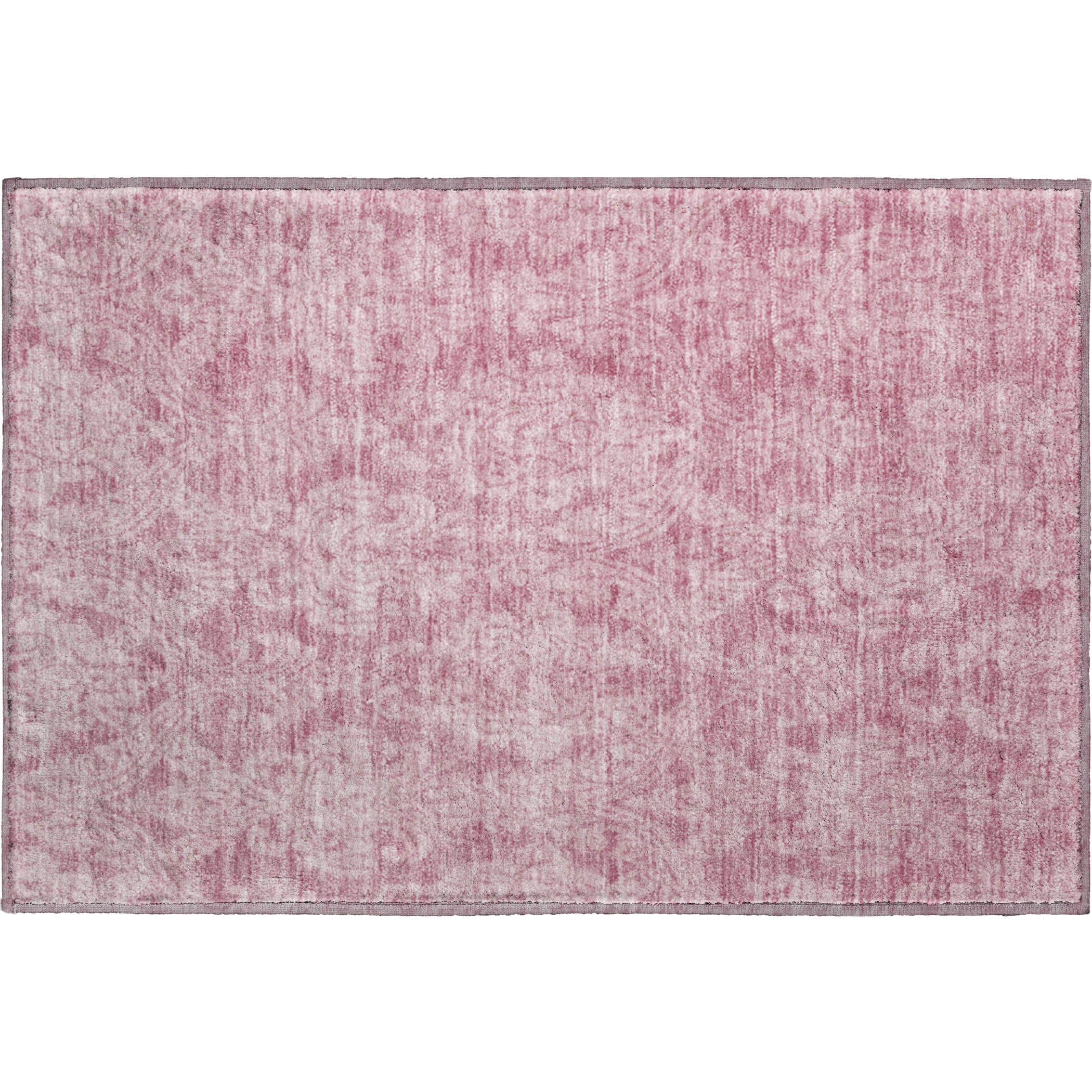 Split Machine Washable Transitional Pink Rug 1'8" x 2'6" #shape_Rectangle