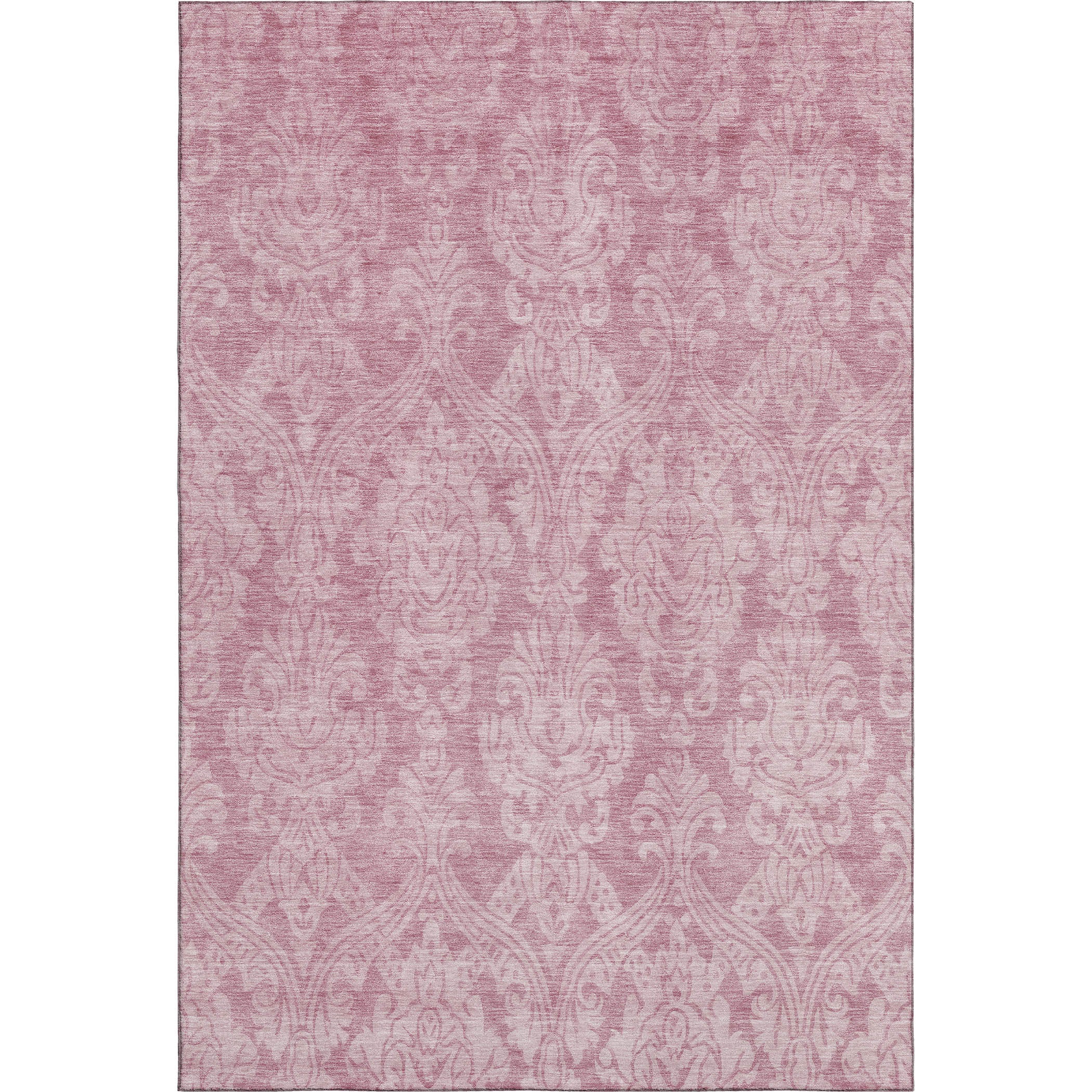 Split Machine Washable Transitional Pink Rug 2'6" x 3'10" #shape_Rectangle