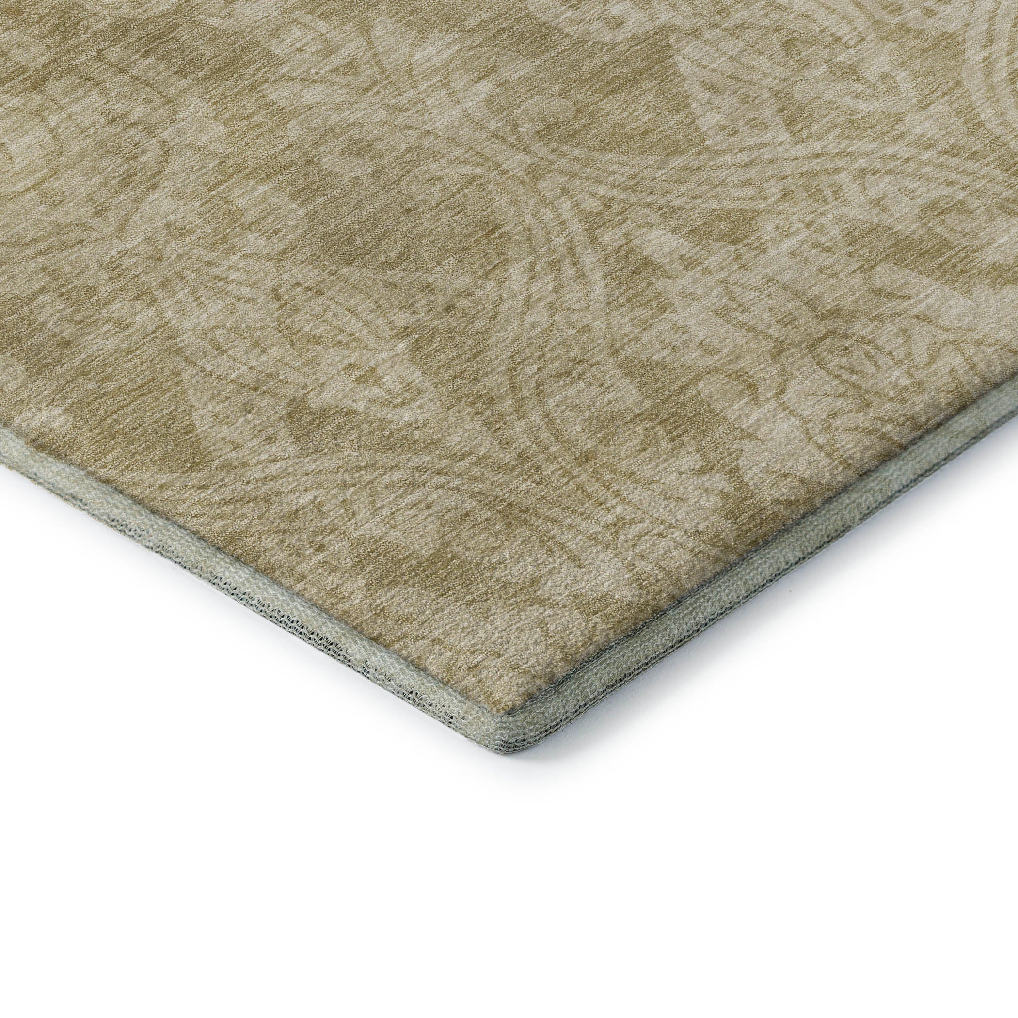 Split Machine Washable Transitional Tan Brown Rug 1'8" x 2'6" #shape_Rectangle