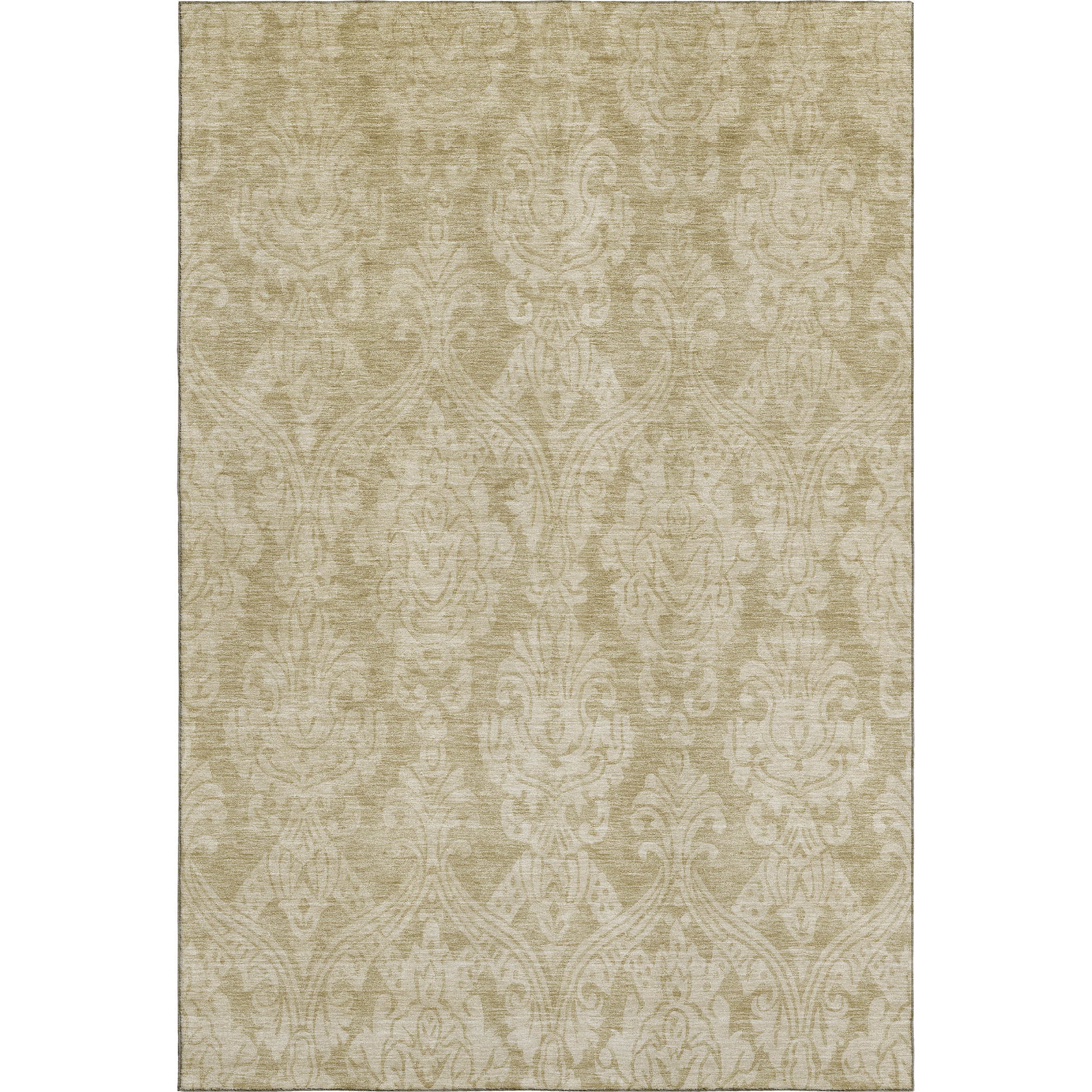 Split Machine Washable Transitional Tan Brown Rug 2'6" x 3'10" #shape_Rectangle