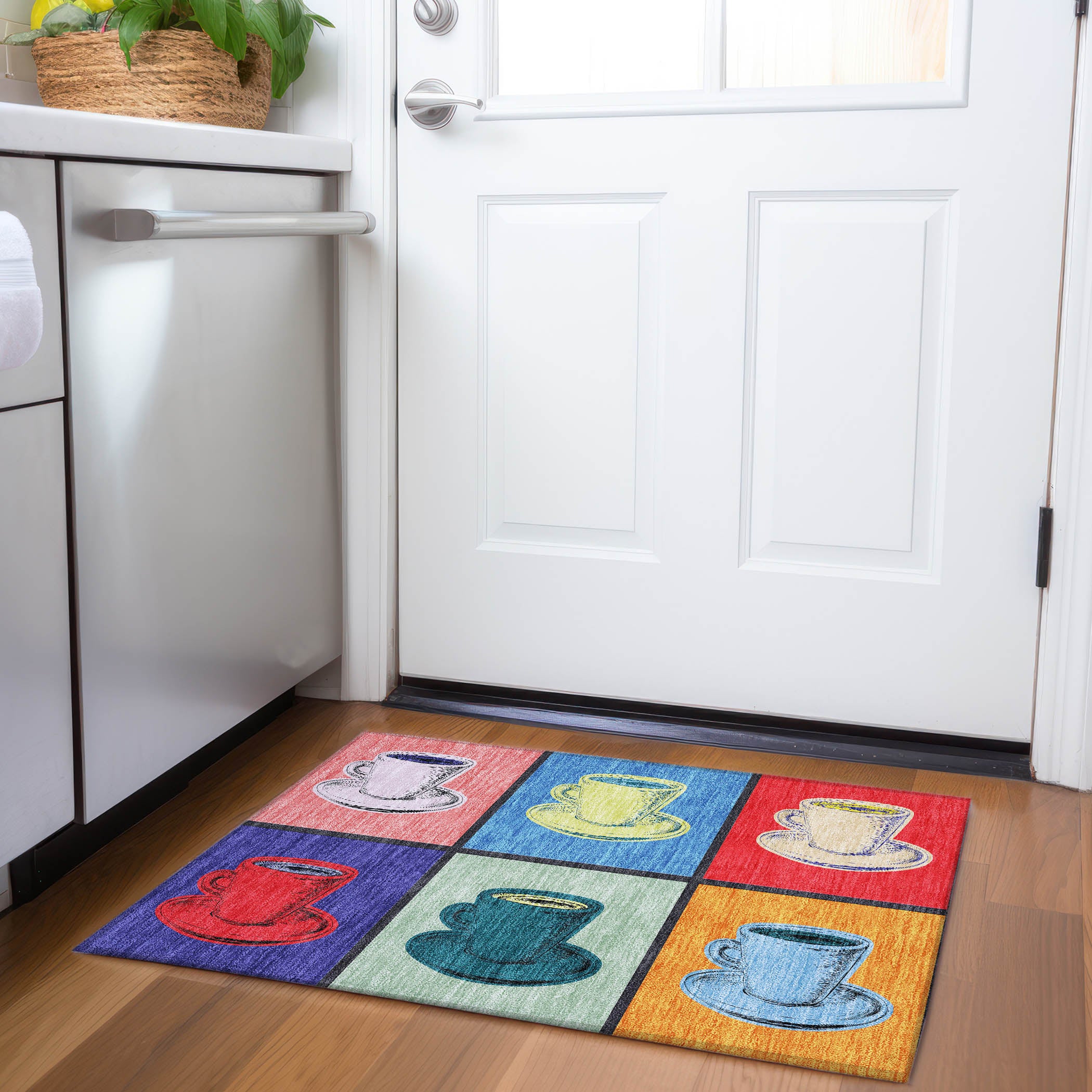 Kotor Machine Washable Kitchen Kaleidoscope Multi Rug 1'8" x 2'6" #shape_Rectangle