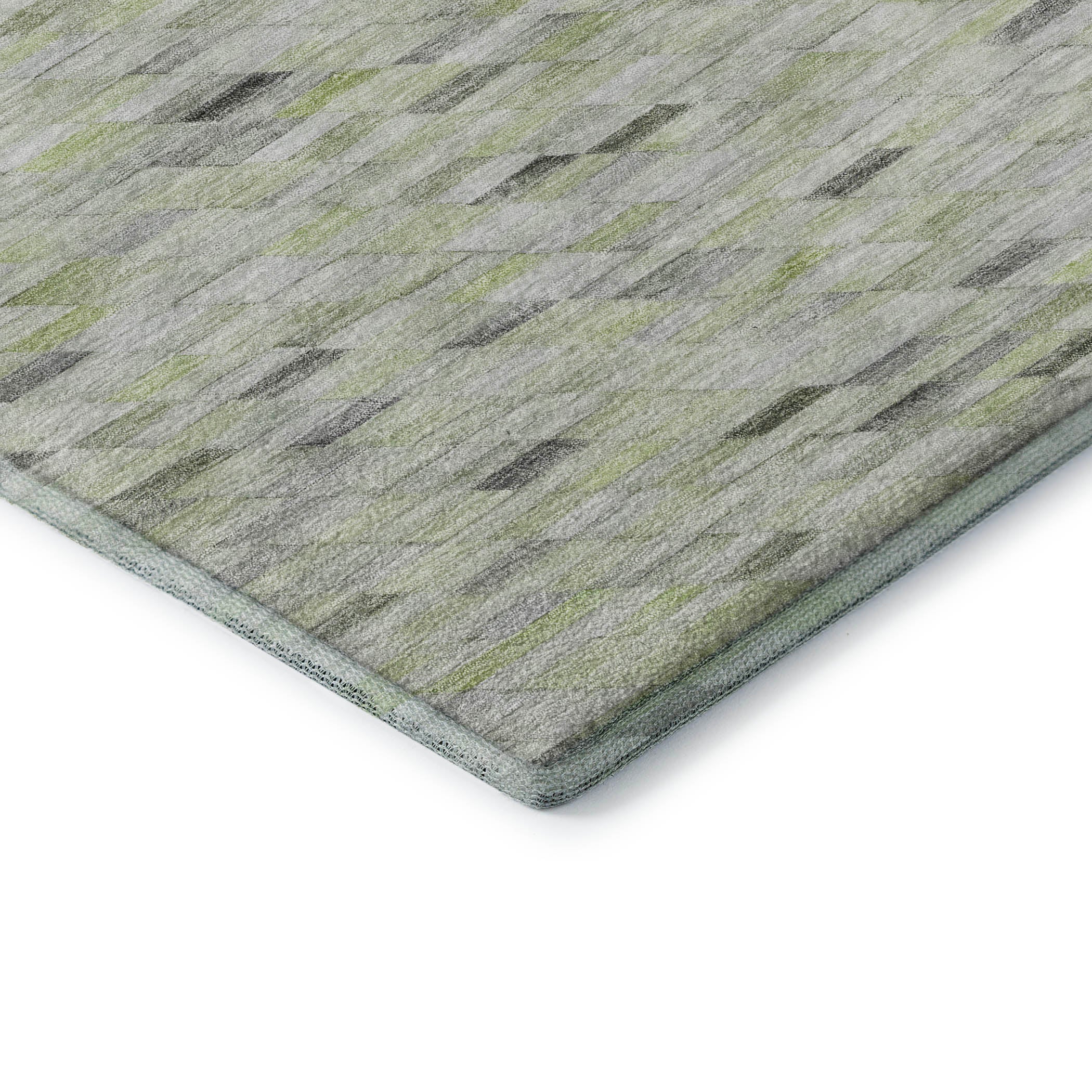 Bangkok Machine Washable Transitional Green Rug 1'8" x 2'6" #shape_Rectangle