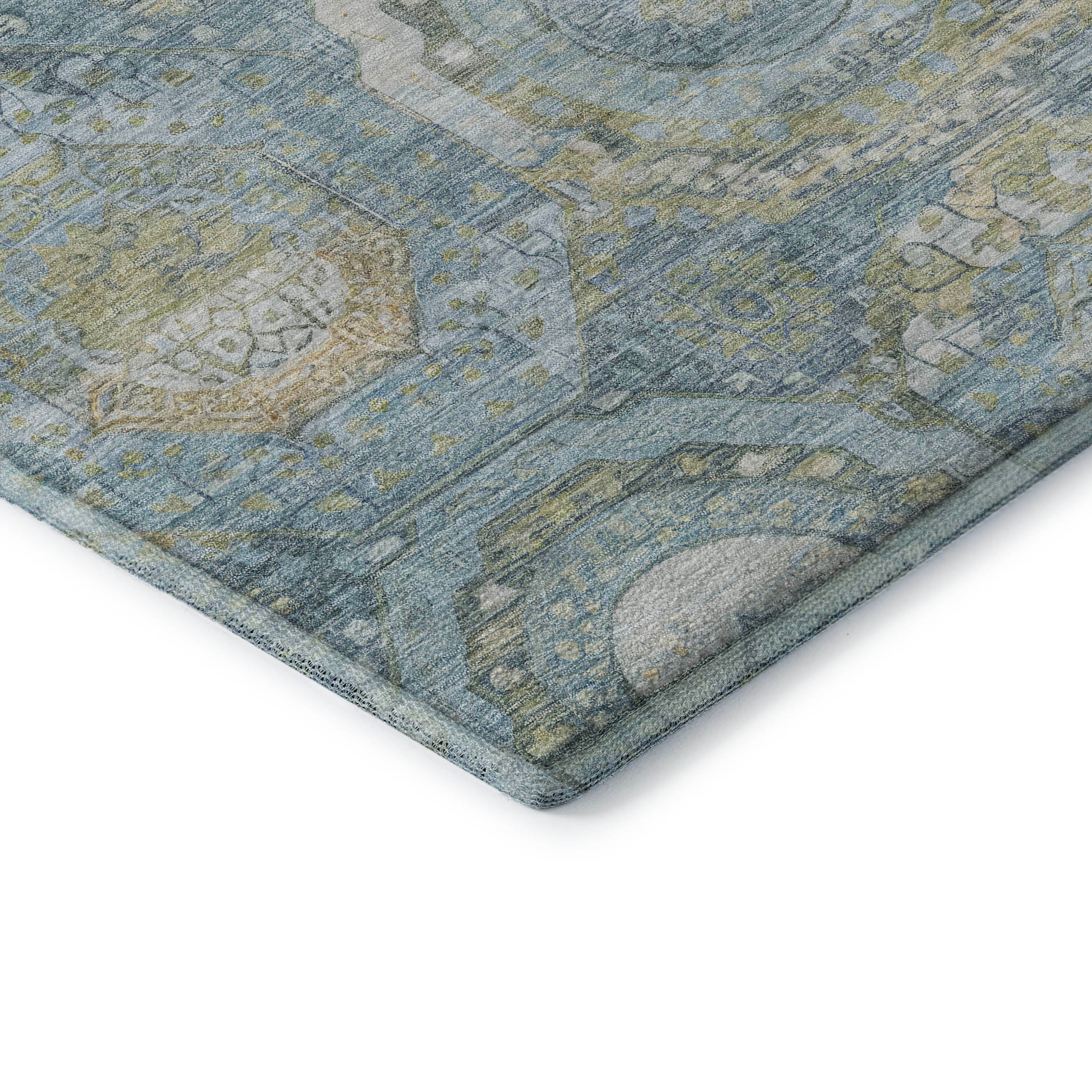 Seoul Machine Washable Transitional Blue Rug 1'8" x 2'6" #shape_Rectangle