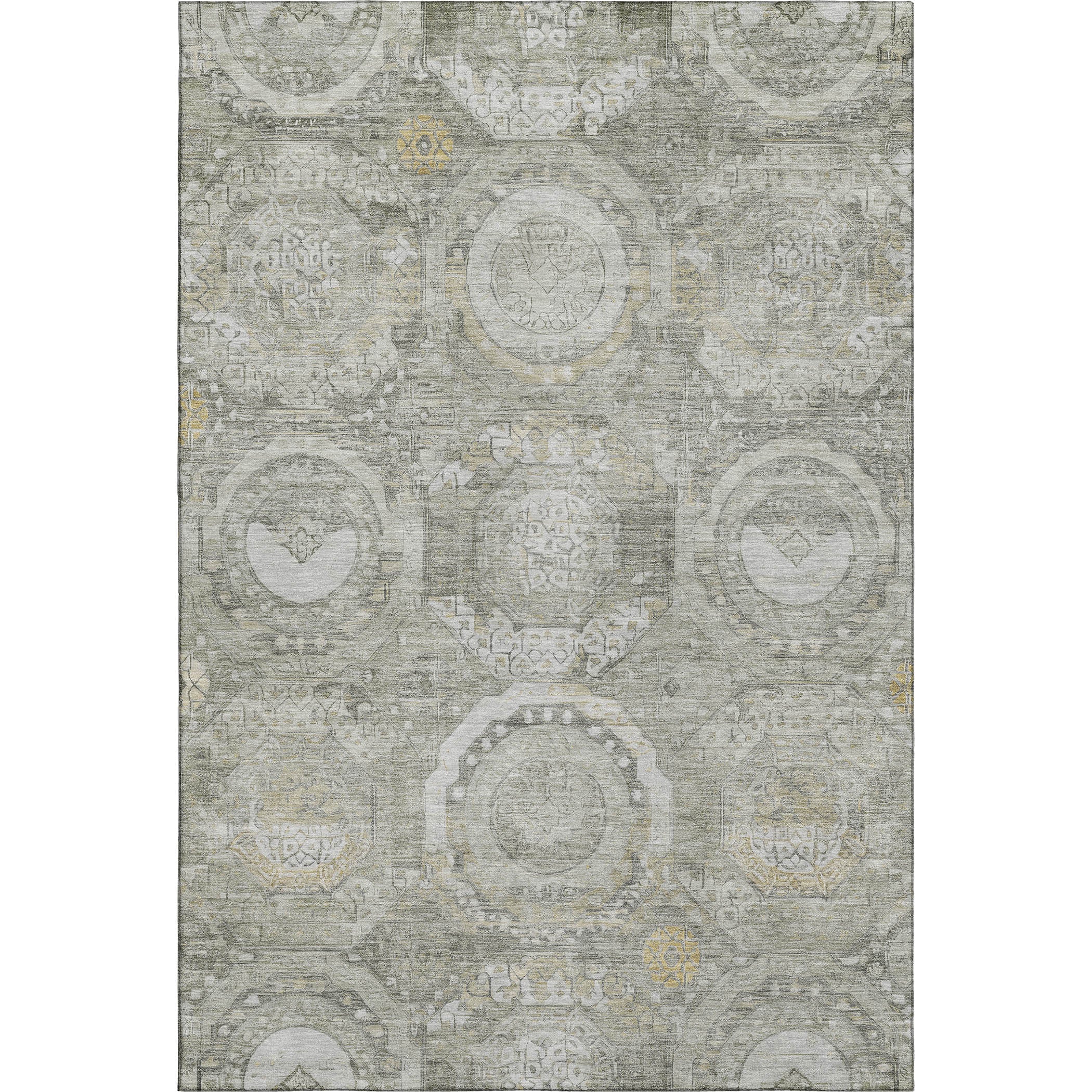 Seoul Machine Washable Transitional Pewter Gray Rug 2'6" x 3'10" #shape_Rectangle