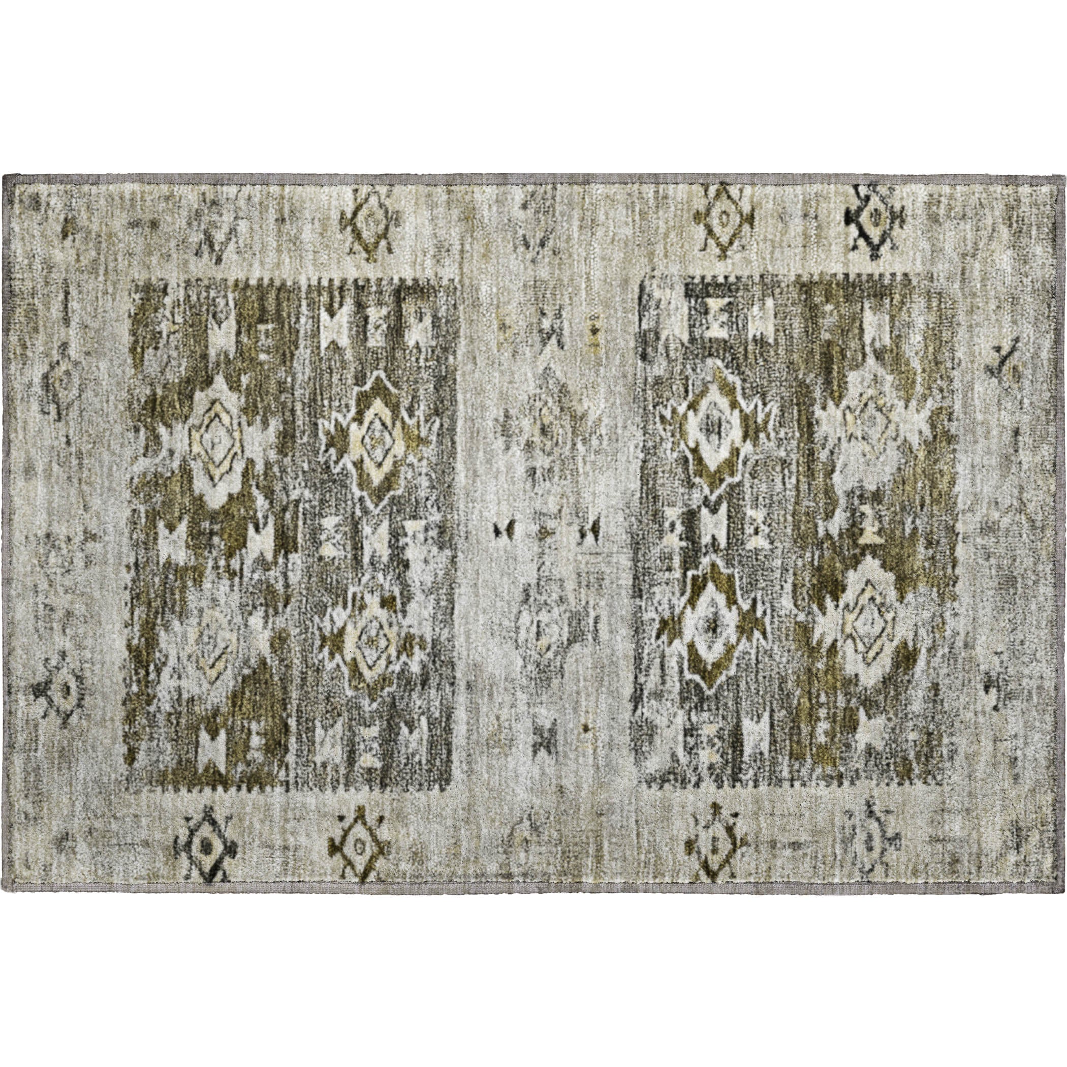Kotor Machine Washable Transitional Brown Rug 1'8" x 2'6" #shape_Rectangle