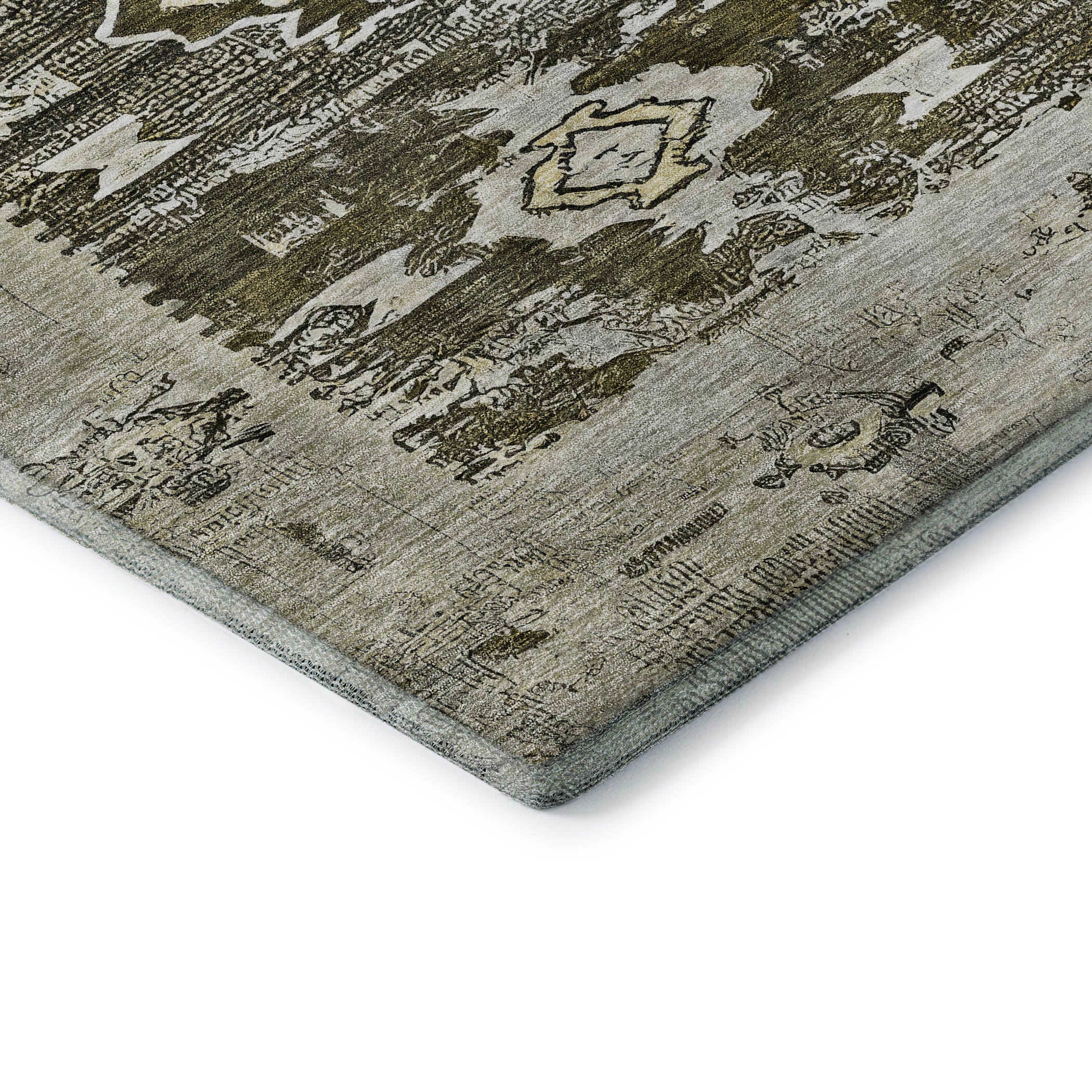 Kotor Machine Washable Transitional Brown Rug 1'8" x 2'6" #shape_Rectangle