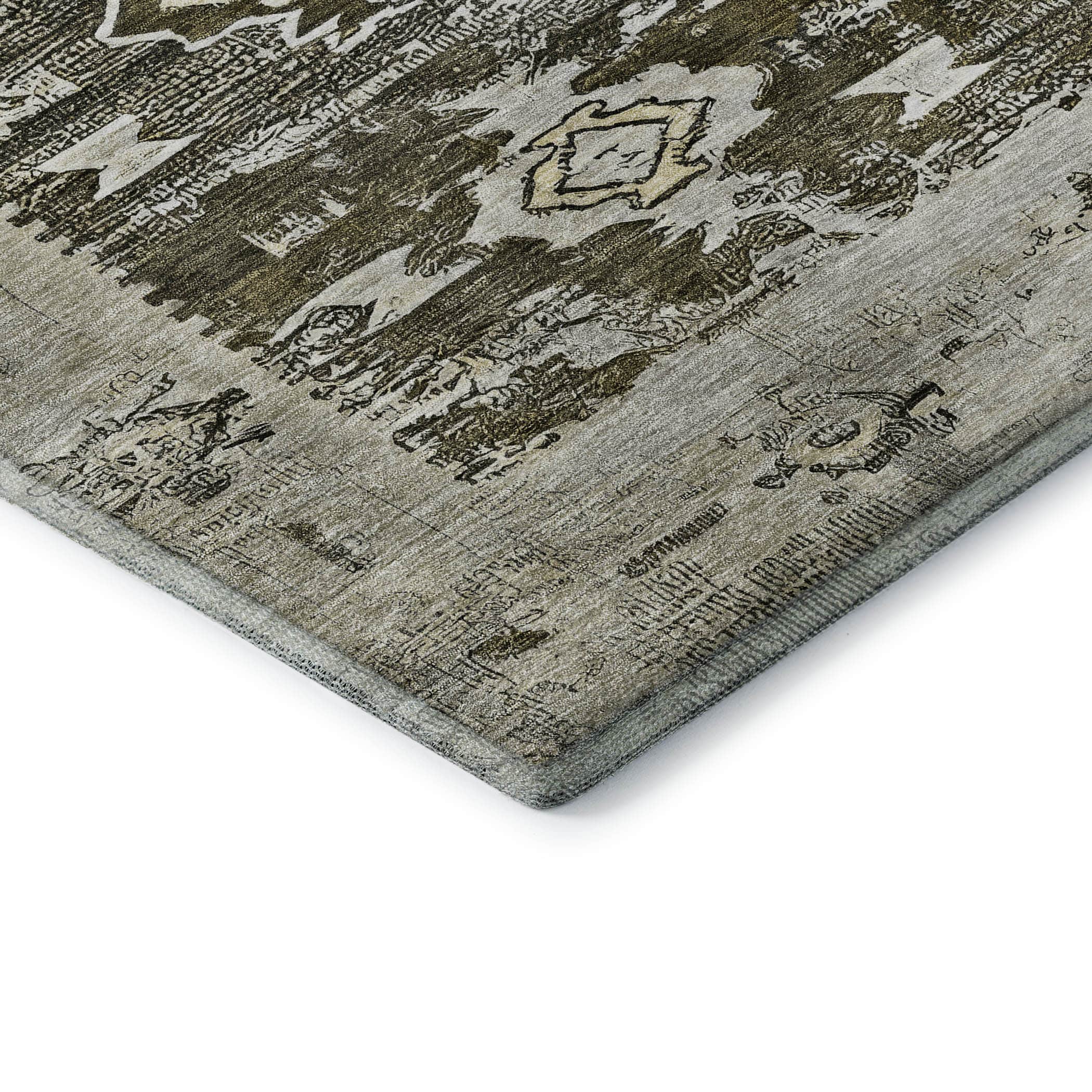 Kotor Machine Washable Transitional Brown Rug 1'8" x 2'6" #shape_Rectangle