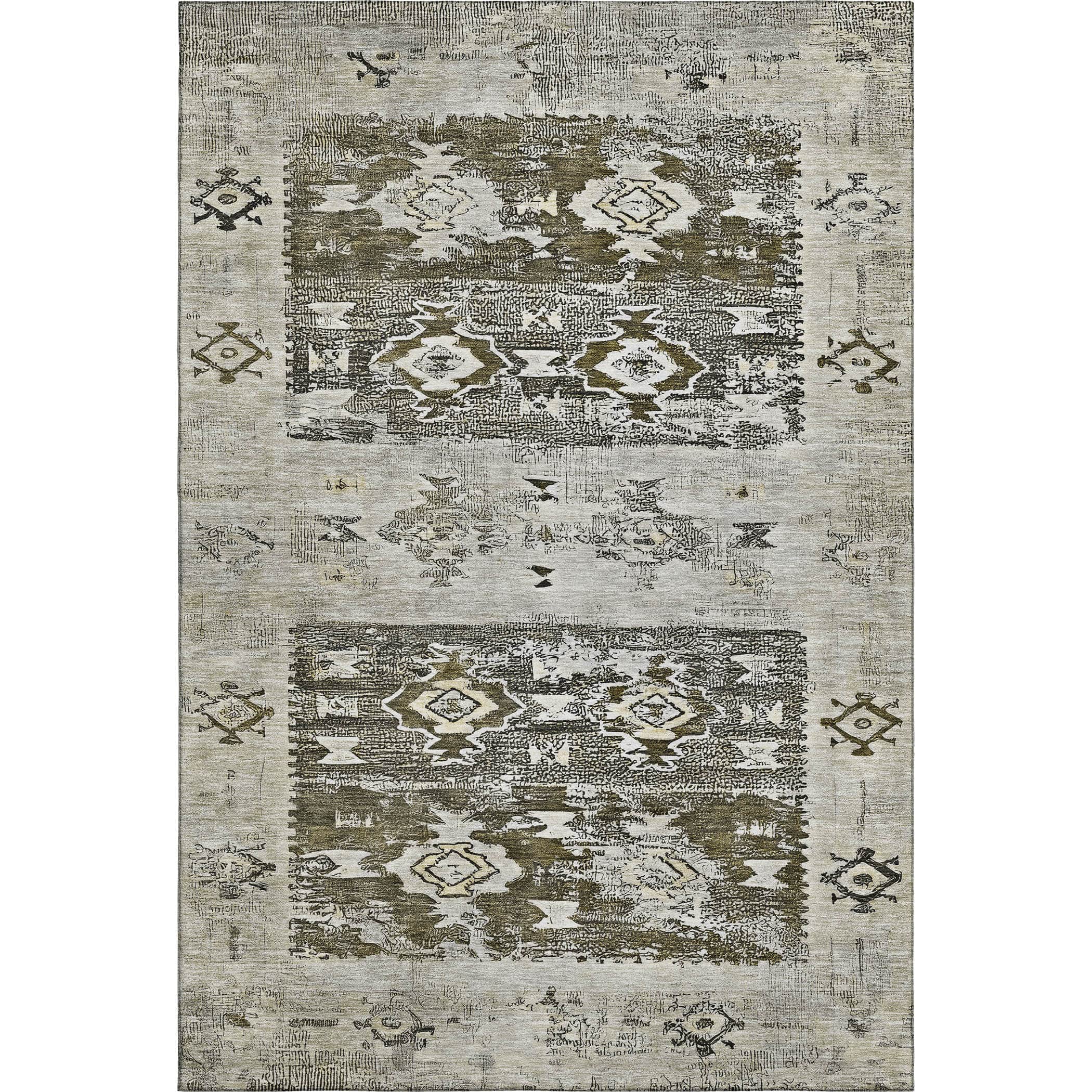 Kotor Machine Washable Transitional Brown Rug 2'6" x 3'10" #shape_Rectangle