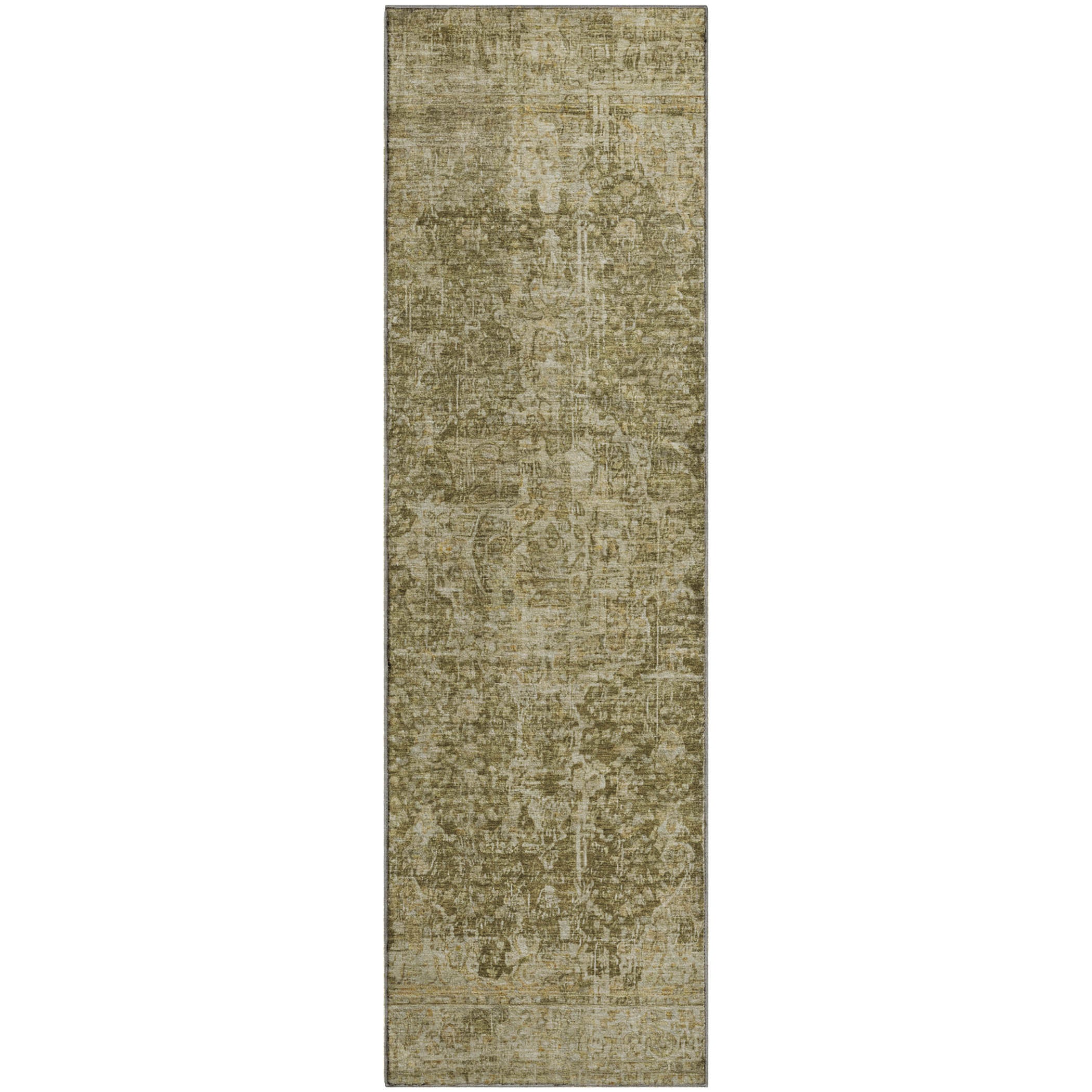 Bogota Machine Washable Traditional Brown Rug 2'3" x 7'6" #shape_Runner