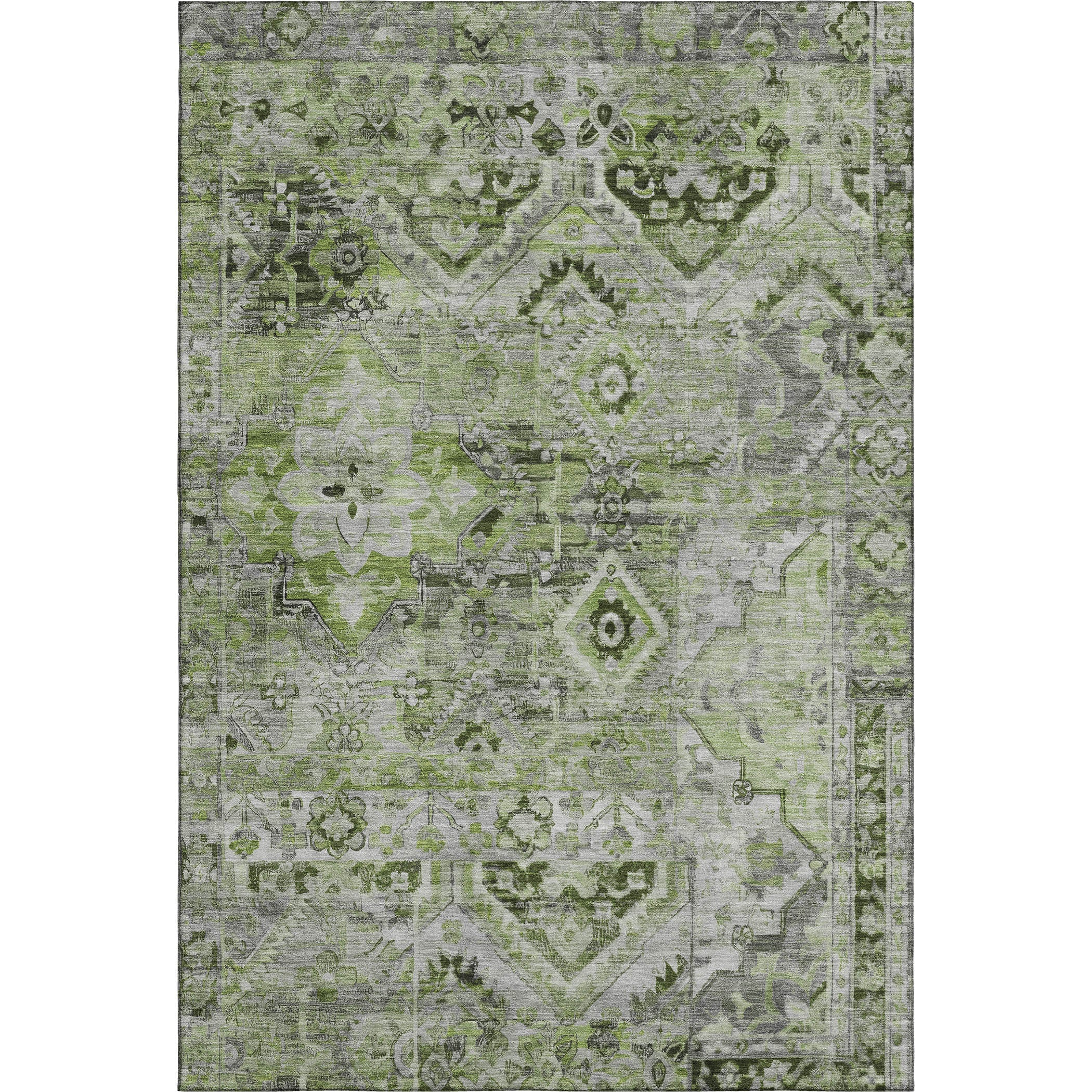 Montevideo Machine Washable Traditional Aloe Green Rug 2'6" x 3'10" #shape_Rectangle