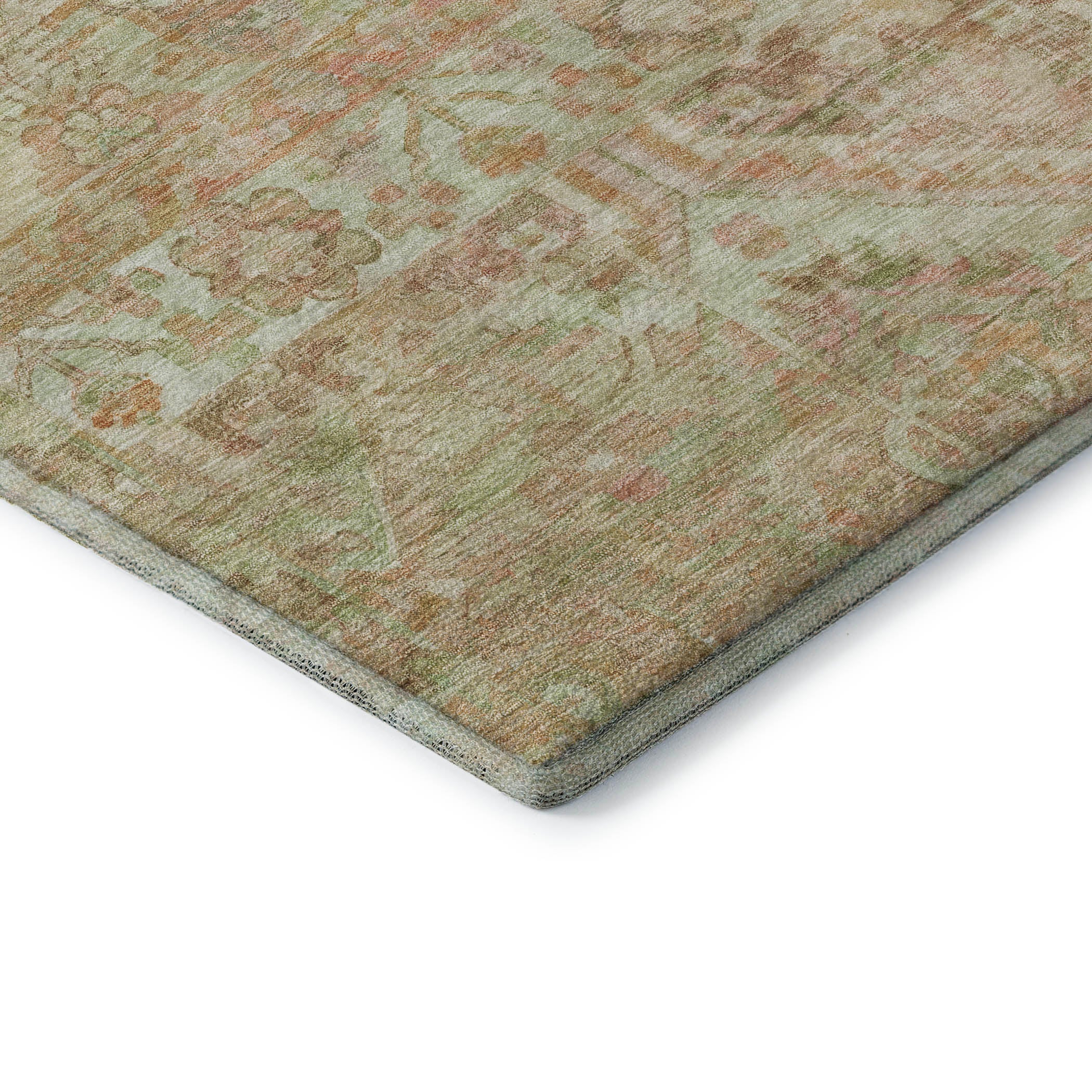 Montevideo Machine Washable Traditional Salmon Orange Rug 1'8" x 2'6" #shape_Rectangle
