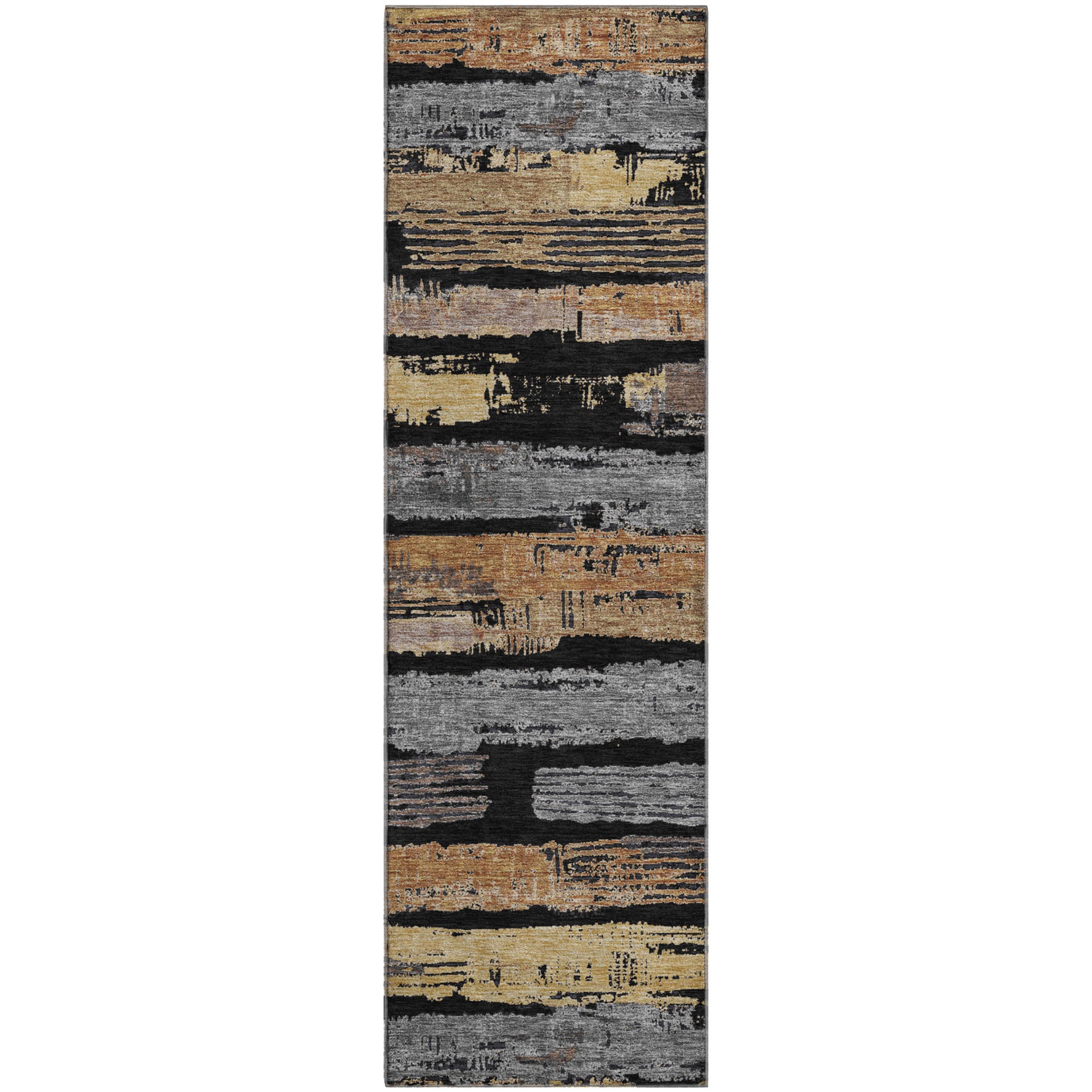 Chiang Mai Machine Washable Transitional Black Rug 2'3" x 7'6" #shape_Runner