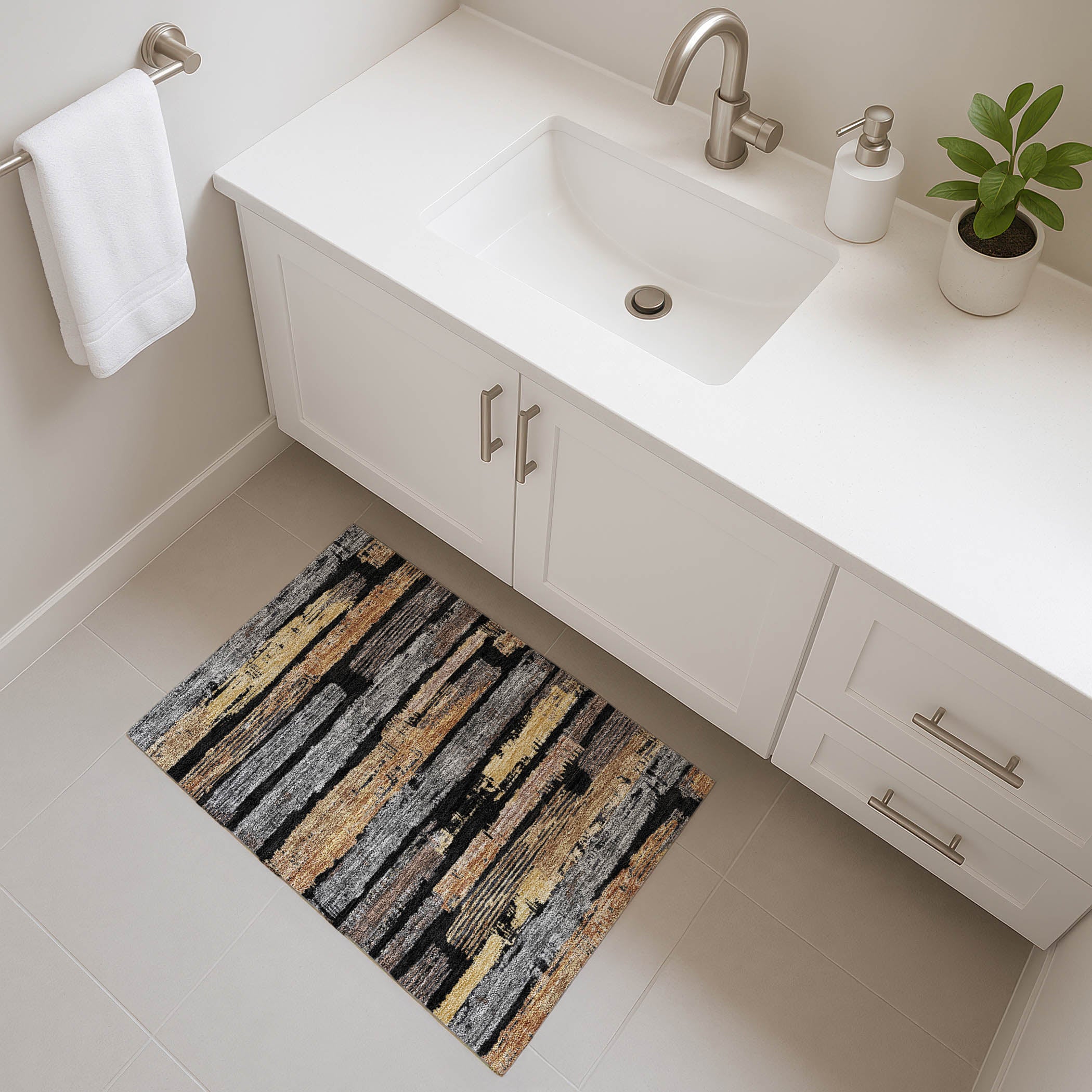 Chiang Mai Machine Washable Transitional Black Rug 1'8" x 2'6" #shape_Rectangle