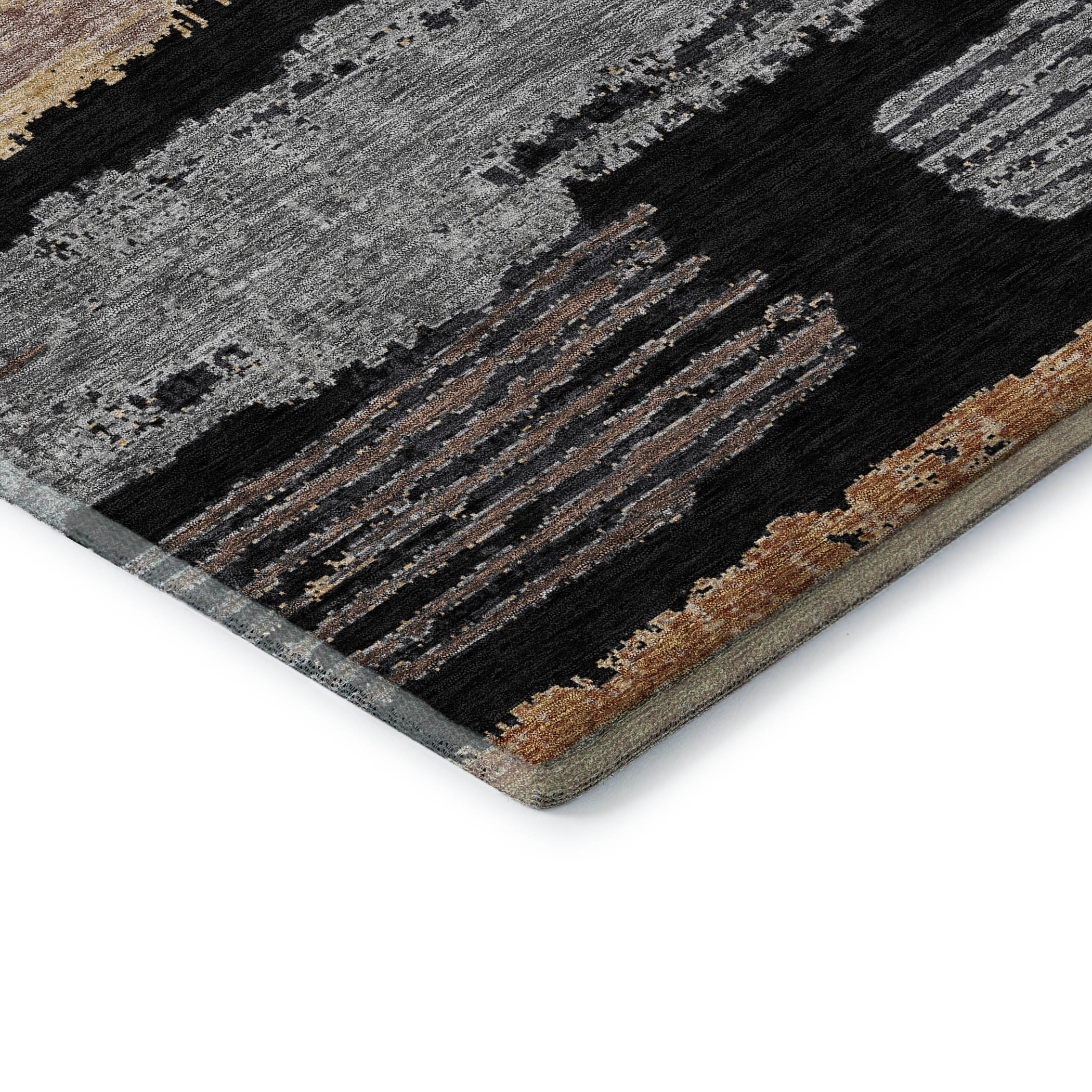 Chiang Mai Machine Washable Transitional Black Rug 1'8" x 2'6" #shape_Rectangle