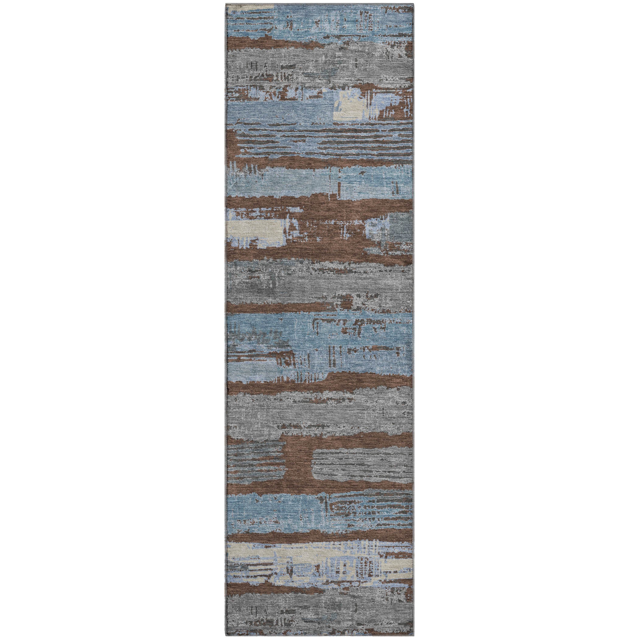 Chiang Mai Machine Washable Transitional Chocolate Brown Rug 2'3" x 7'6" #shape_Runner