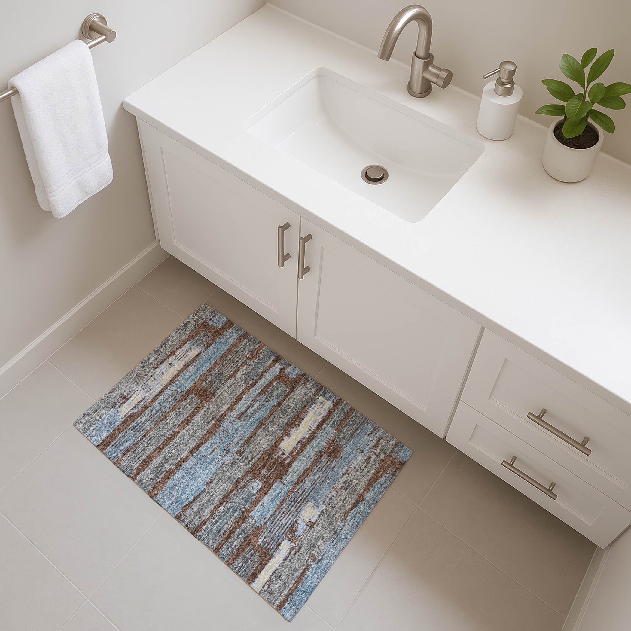 Chiang Mai Machine Washable Transitional Chocolate Brown Rug 1'8" x 2'6" #shape_Rectangle