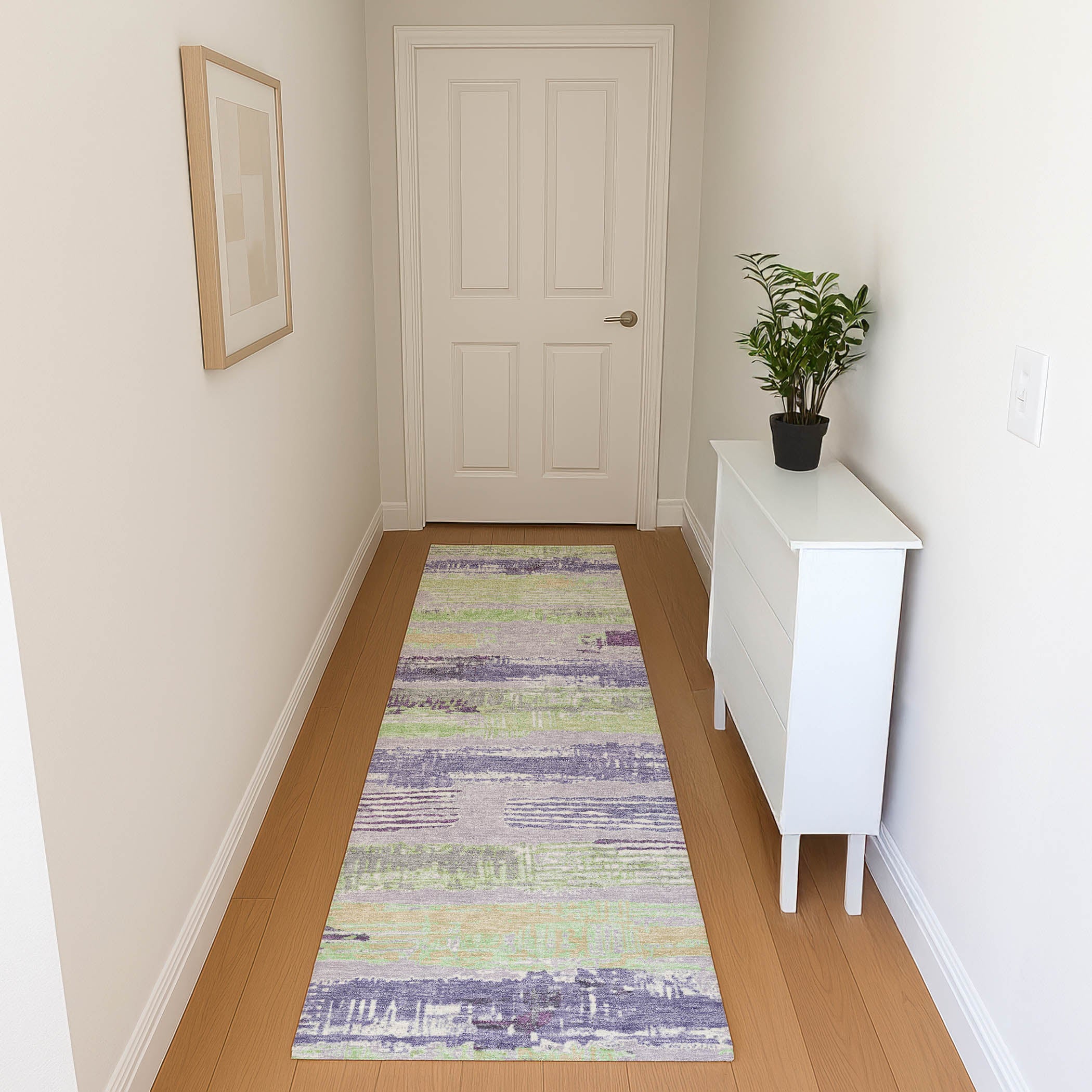 Chiang Mai Machine Washable Transitional Lavender Purple Rug 2'3" x 7'6" #shape_Runner